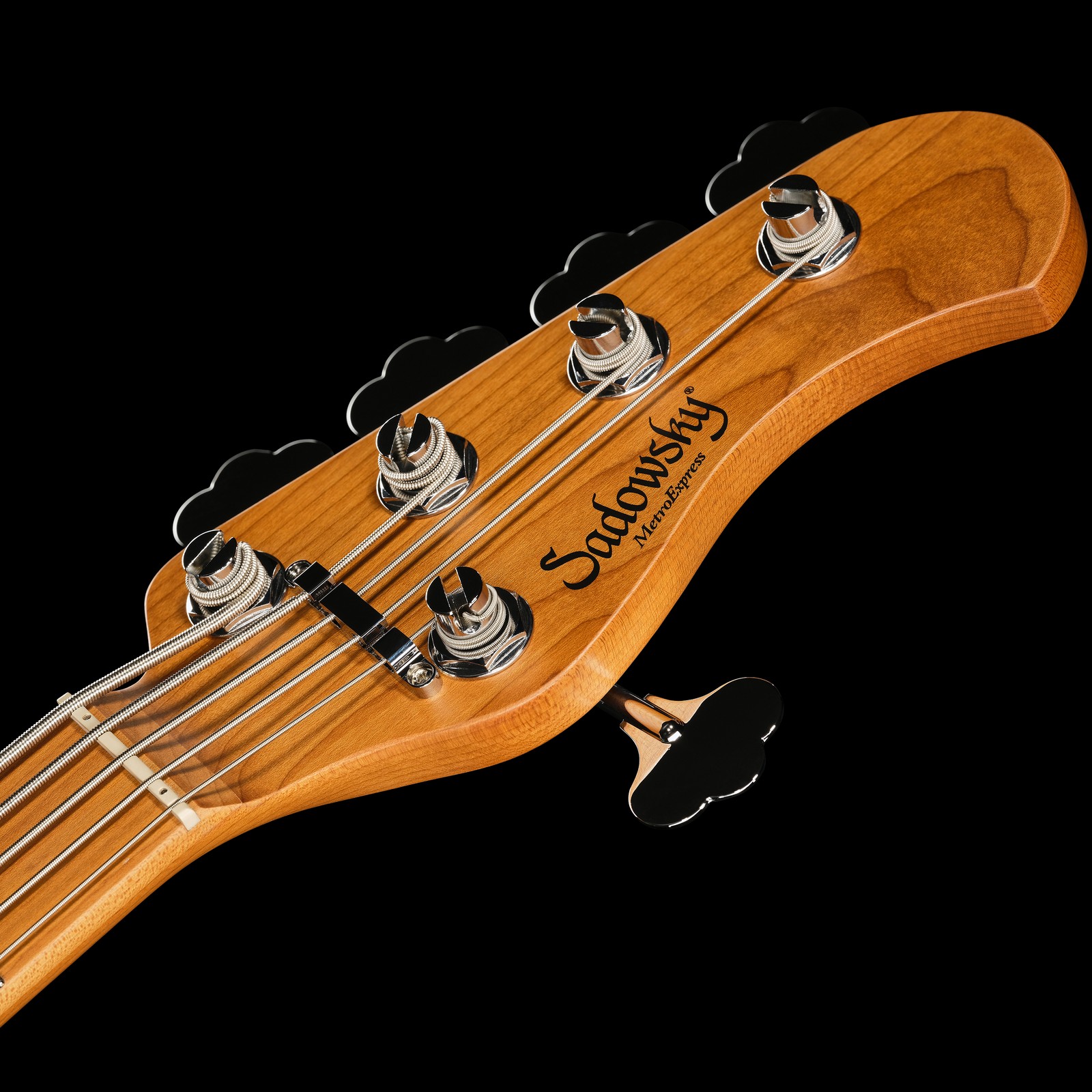 Headstock, Sadowsky MetroExpress 24 Modern 5 Maple Sage Green, five-string bass guitar