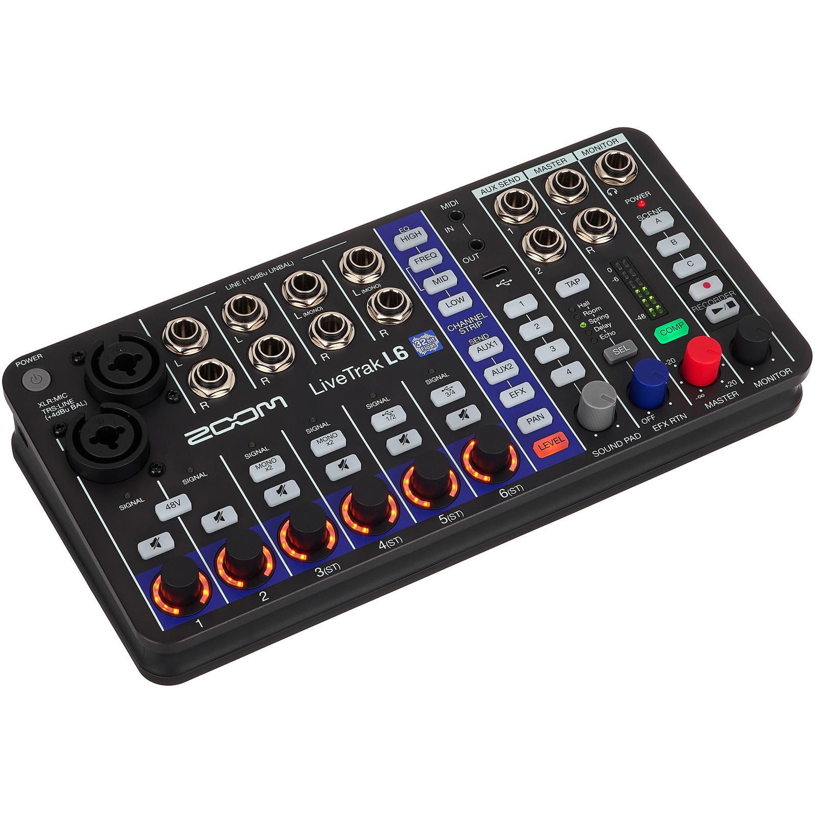 Zoom LiveTrak L-6 Digital Mixer, Multitrack Recorder und Audio Interface