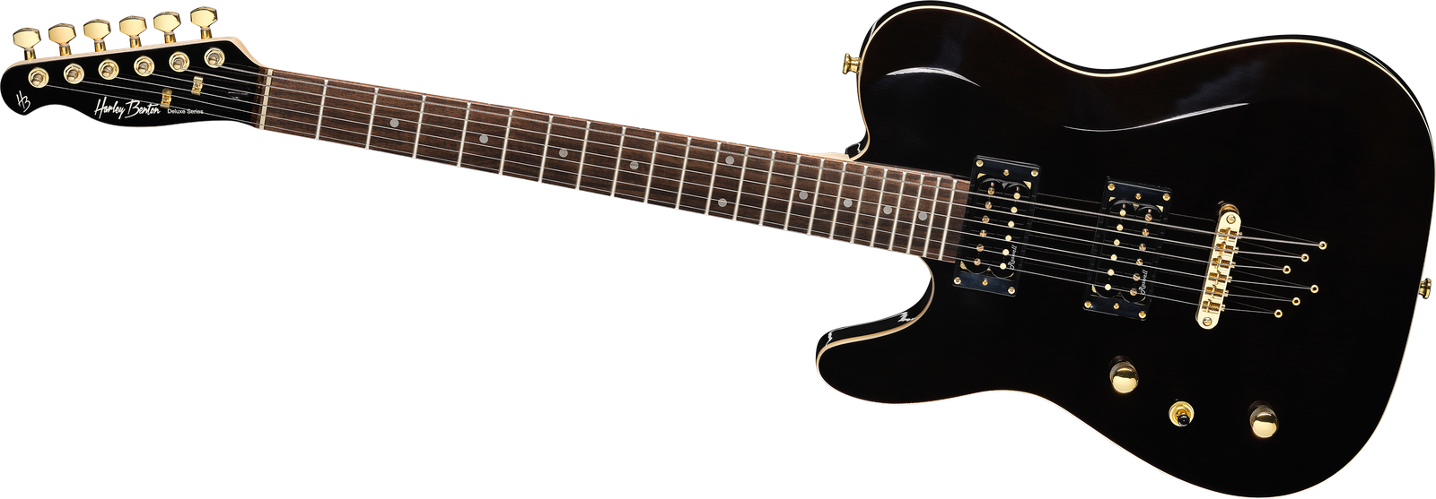 Harley Benton TE-40 LH schwarz Frontansicht Aufmacherbild