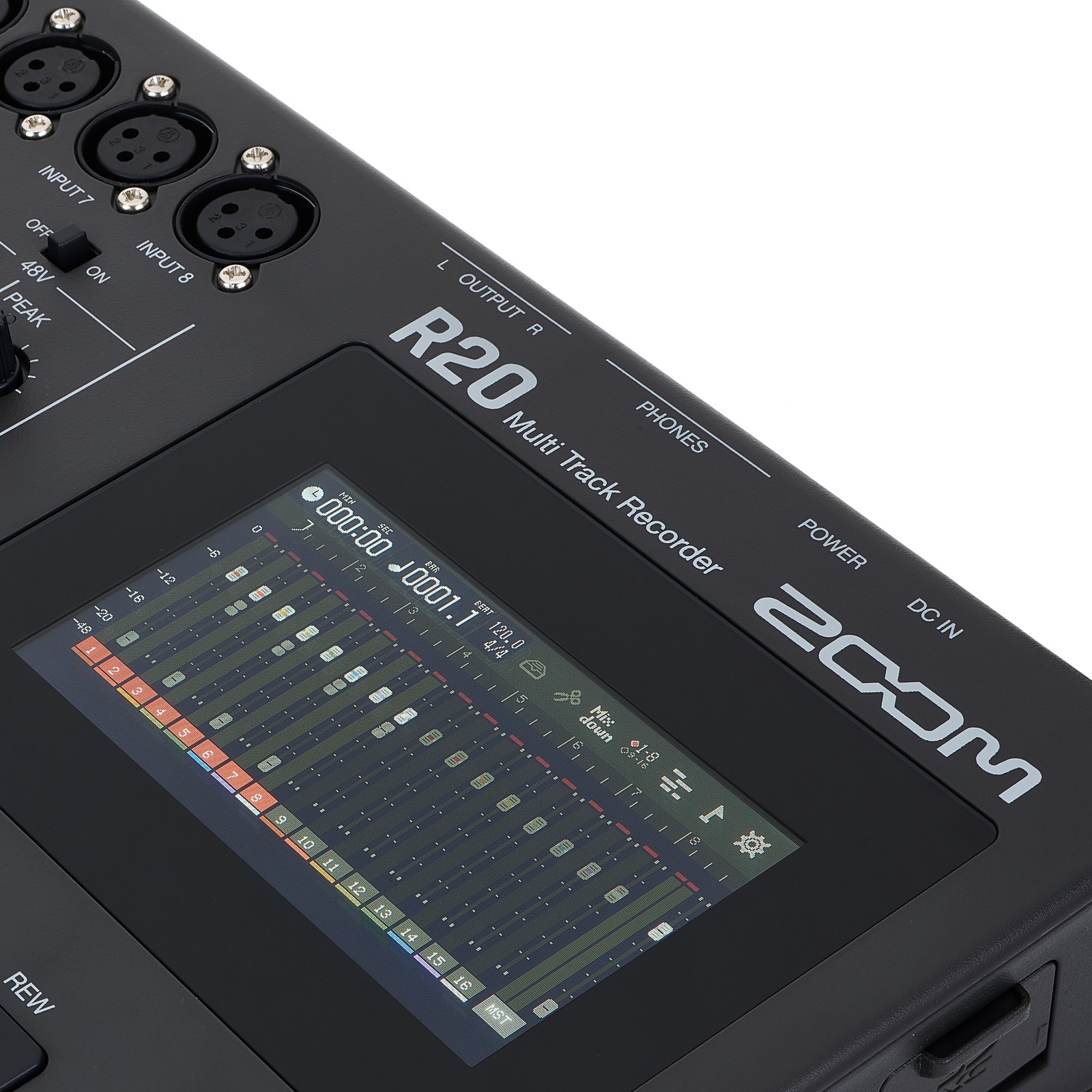 Zoom R20 Digitalrekorder Display