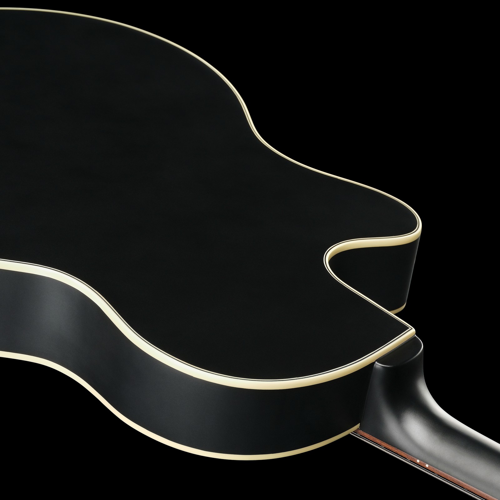 Rear view, Warwick Alien Deluxe 4 Hybrid Thinline Satin Black, acoustic bass