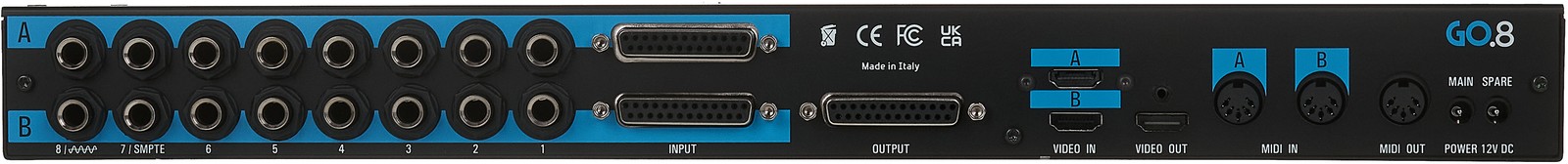 Rückseite mit Anschlüssen des M-Live GO.8 Automatischer Umschalter