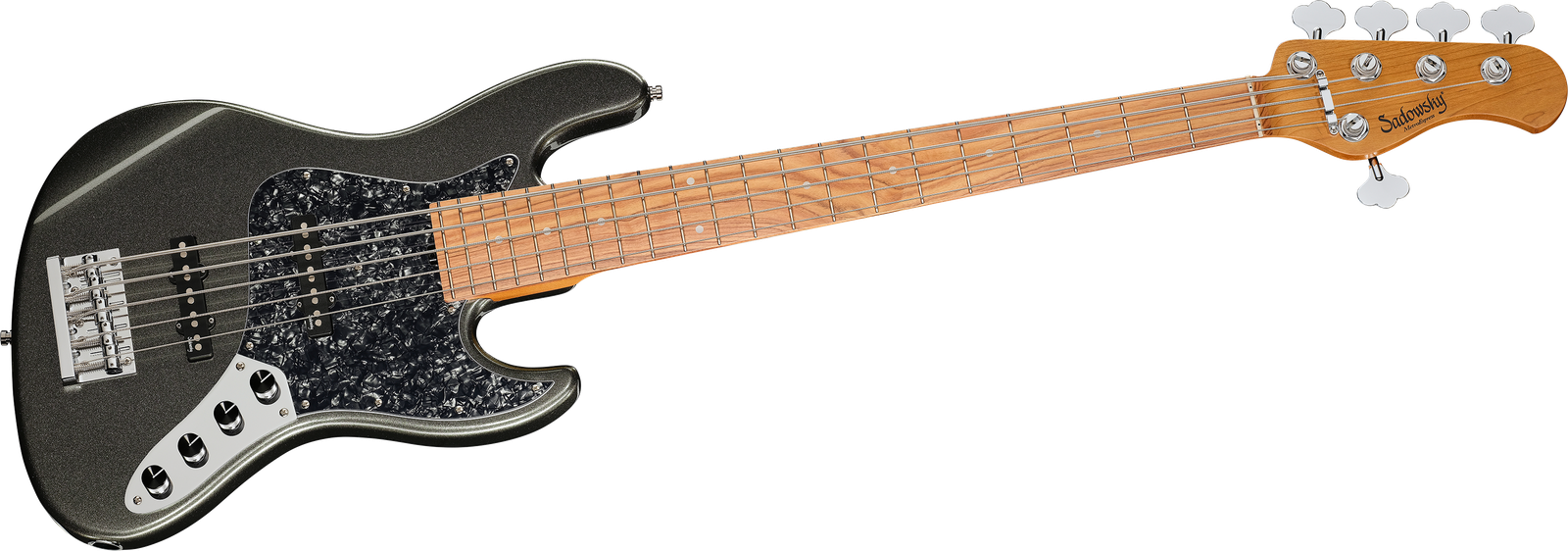 Sadowsky MetroExpress 21 Vintage JJ5 Morado Silver Sparkle, five-string bass