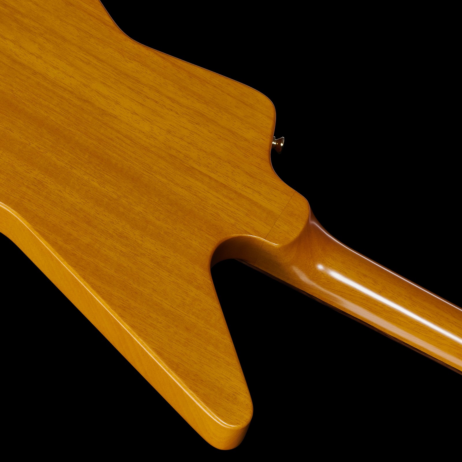 Korina Korpus und Hals auf der Rückseite der Epiphone Korina Explorer Aged Natural LH