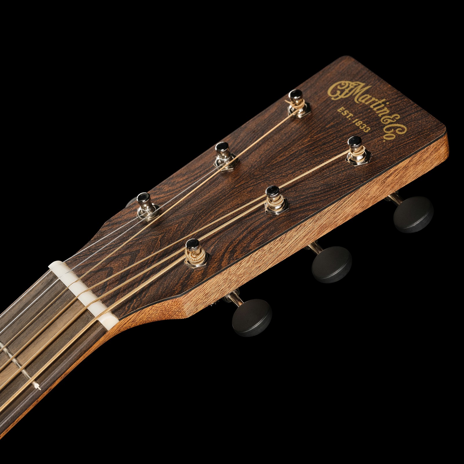 Kopfplatte der Martin Guitar D-10E Retro Nat LH Westerngitarre mit Tonabnehmer