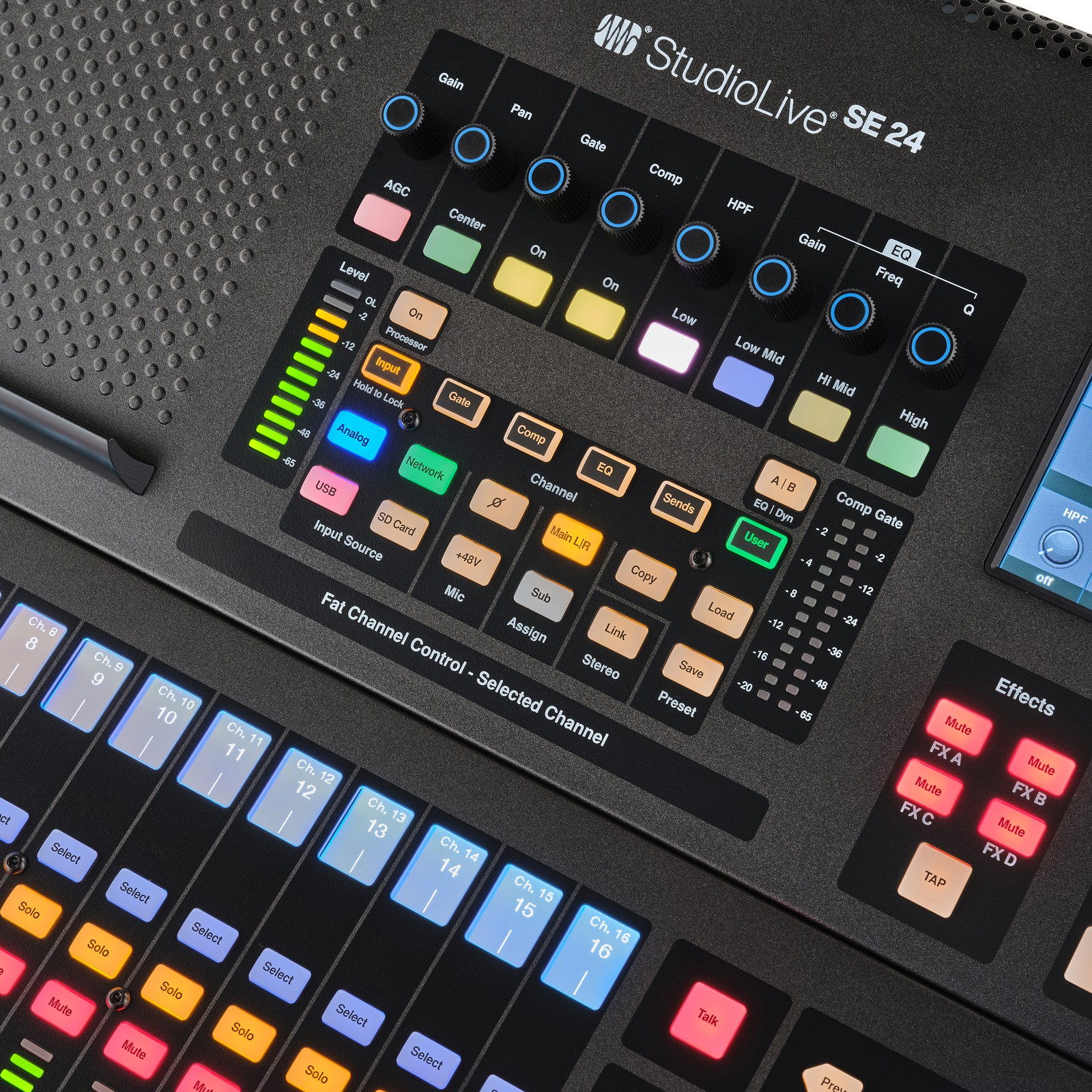 Detailansicht des Presonus StudioLive Series III SE 24 32 Kanal-Digitalmixer mit integriertem 64x64 USB-Recording-Interface