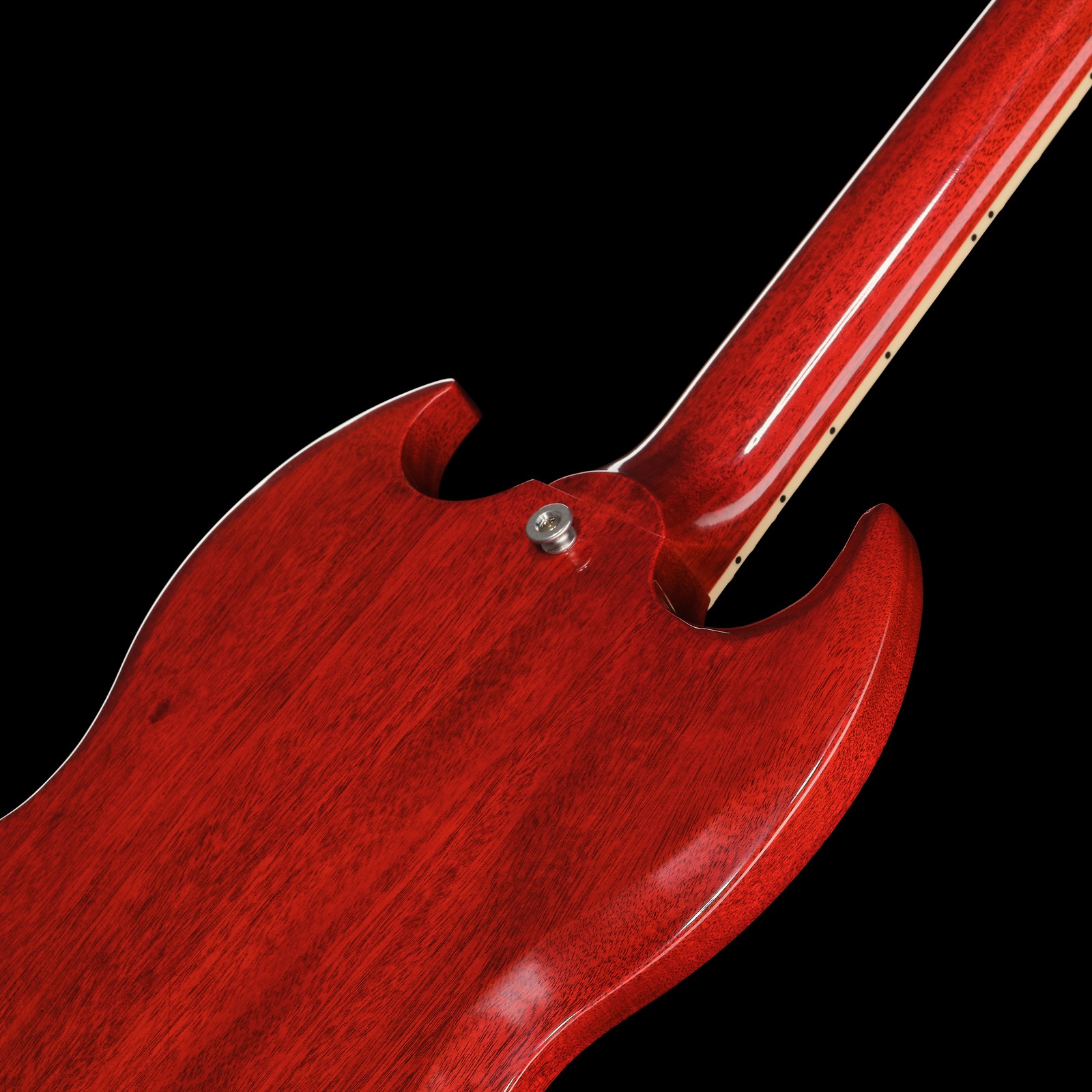 Gurtpin auf der Rückseite der Gibson SG 61 Standard Maestro VC
