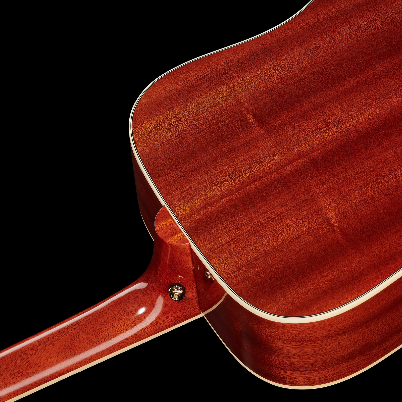 Mahagoni Korpus auf der Rückseite der Epiphone Hummingbird ACS