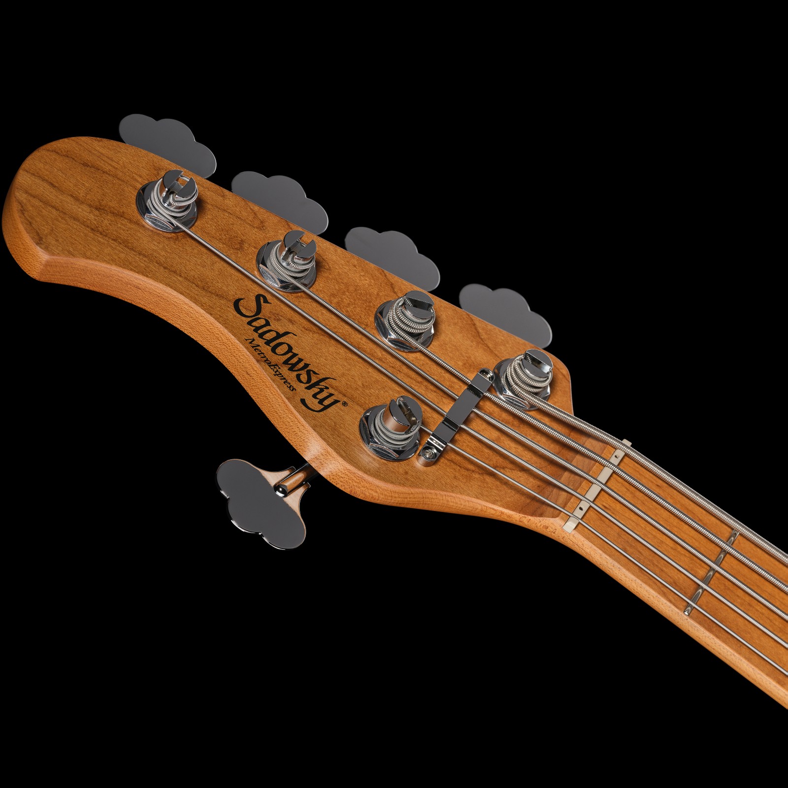 Headstock, Sadowsky MetroExpress 24 Modern 5 Maple Black, five-string left-handed bass