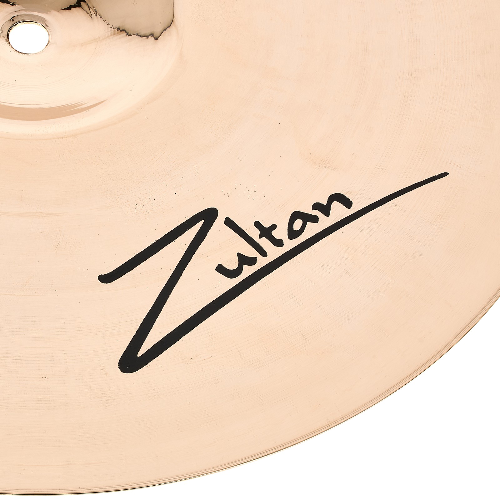Detail of Zultan Rock Beat professional cymbal set logo