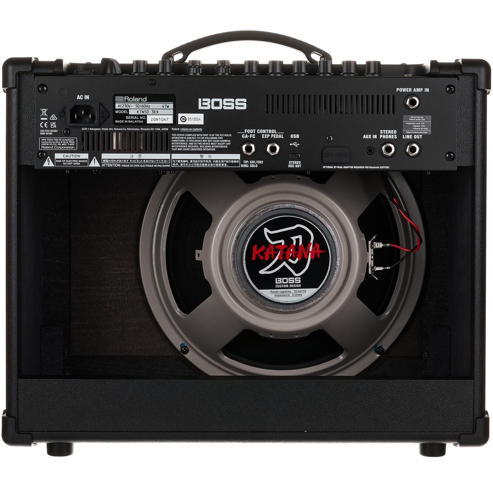 Rückansicht Boss Katana 50 EX Gen 3 Combo für E-Gitarre