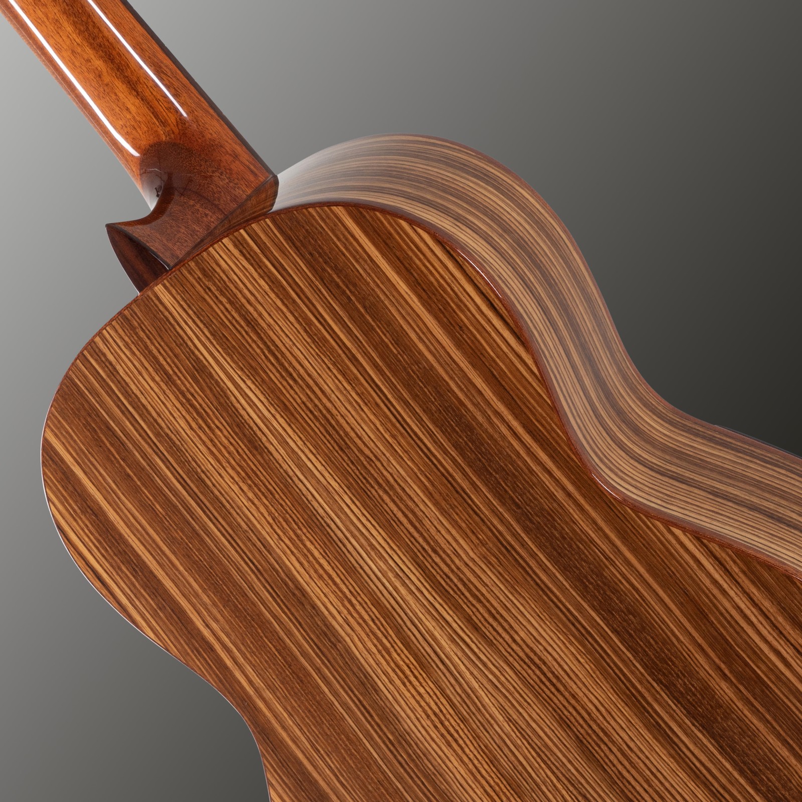 Zebrano Korpus auf der Rückseite der Manuel Rodriguez Academia 40 S Z