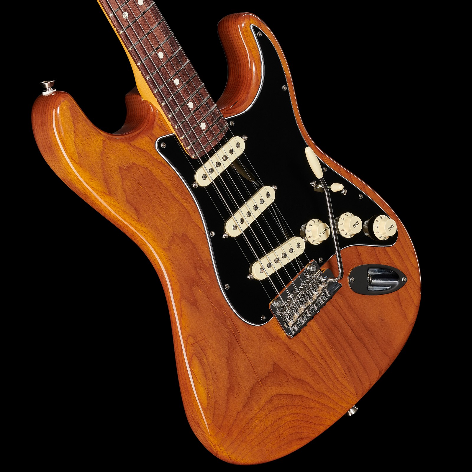 Frontview of the Fender AM Pro II Strat RST PIN electric guitar
