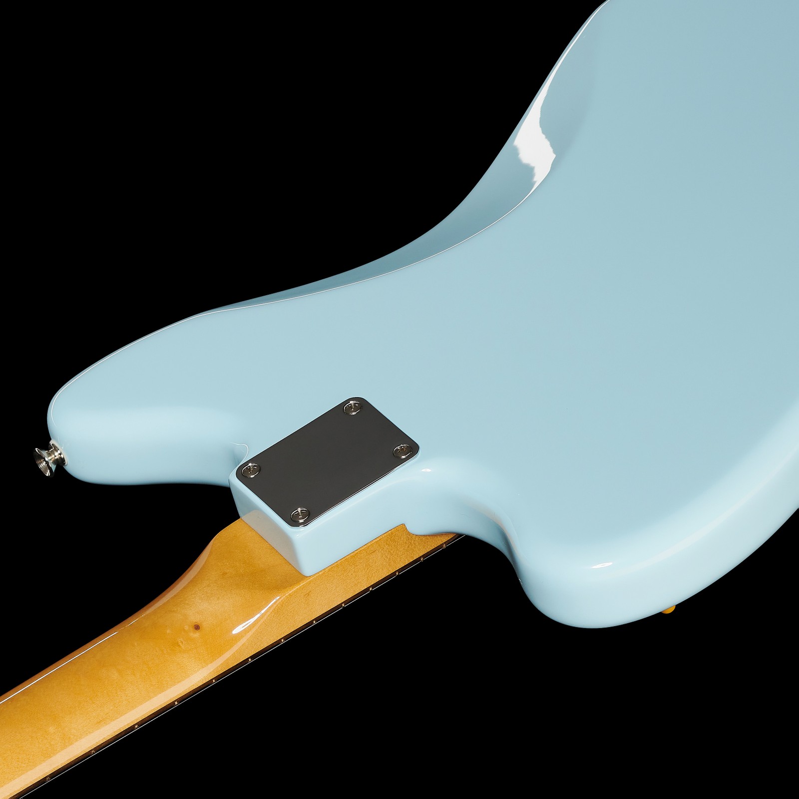 Rückseite der Fender Vintera II 50s Jazzmaster SB mit verschraubtem Hals