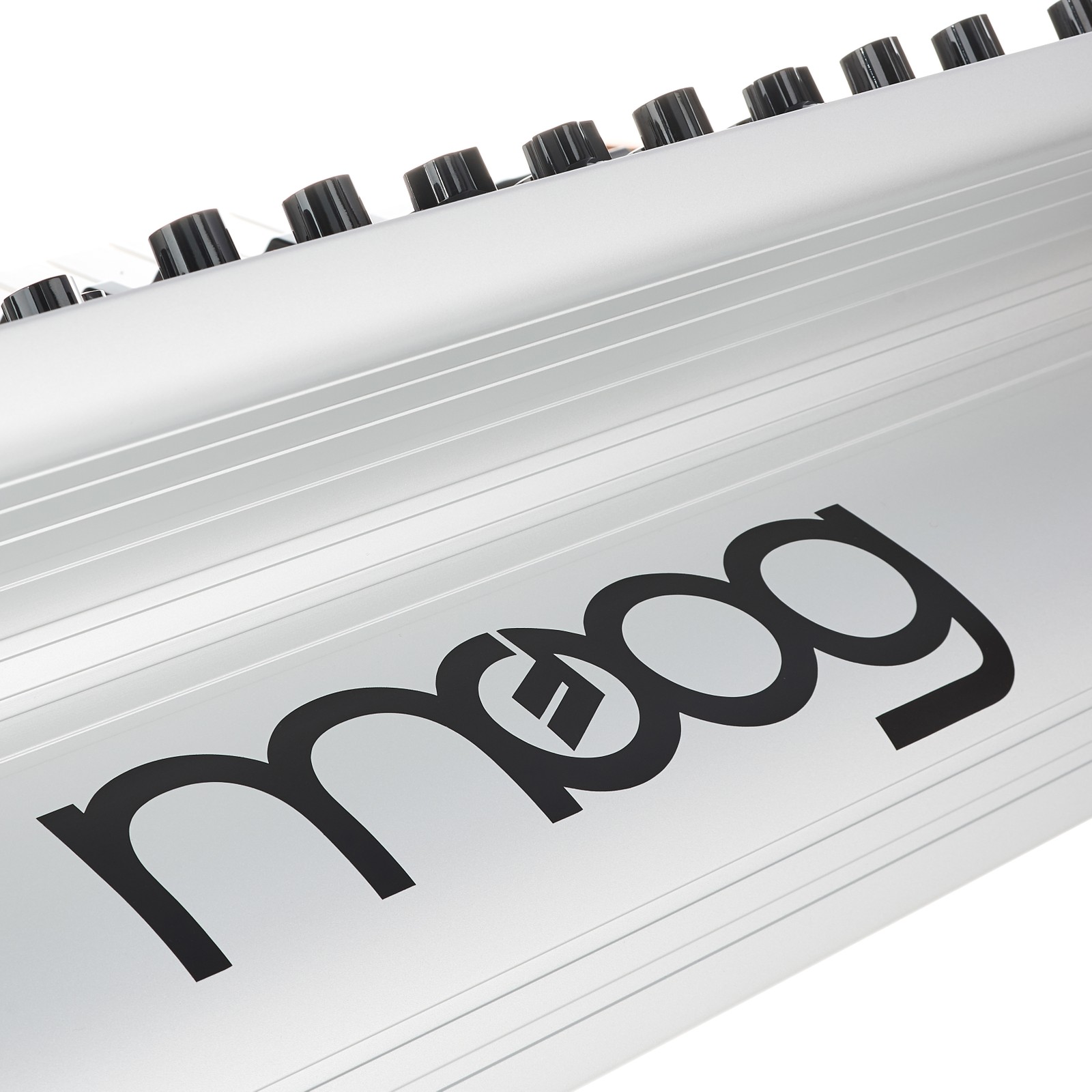 Manufacturer logo on the Moog Subsequent 37 analogue synth