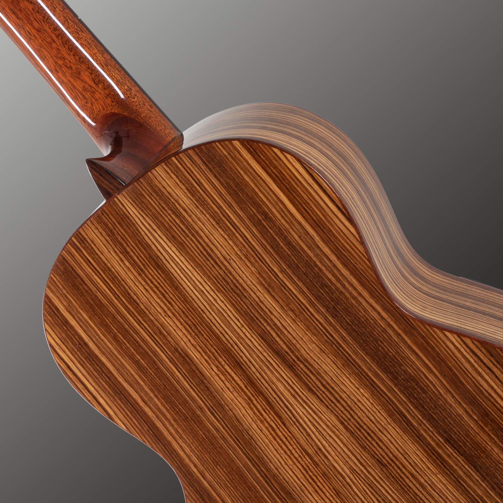 Zebrano Korpus auf der Rückseite der Manuel Rodriguez 40-C Cedar