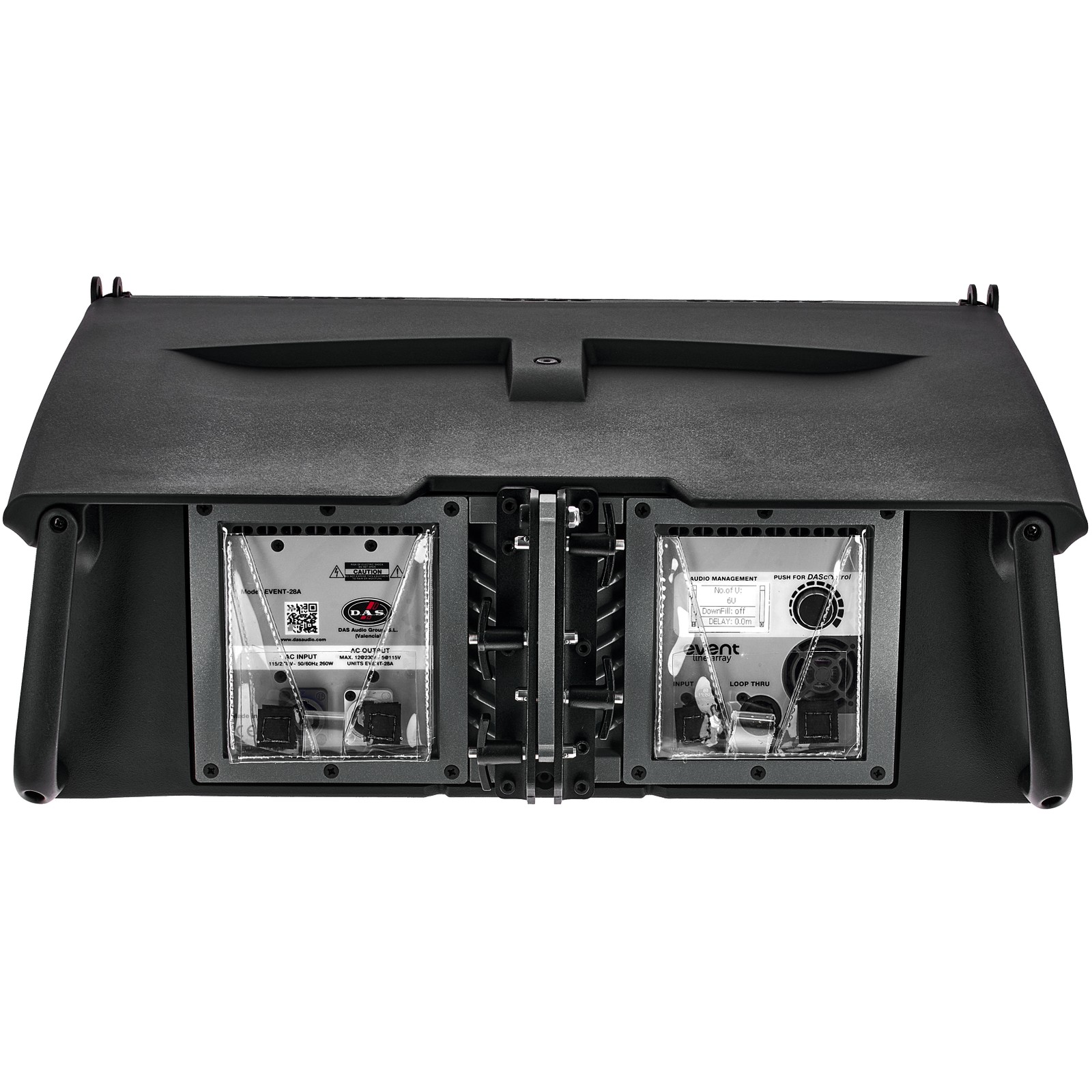 Rückseite mit Bedienfeld und Anschlüssen des DAS Audio EVENT-28A 2-Wege Line Array