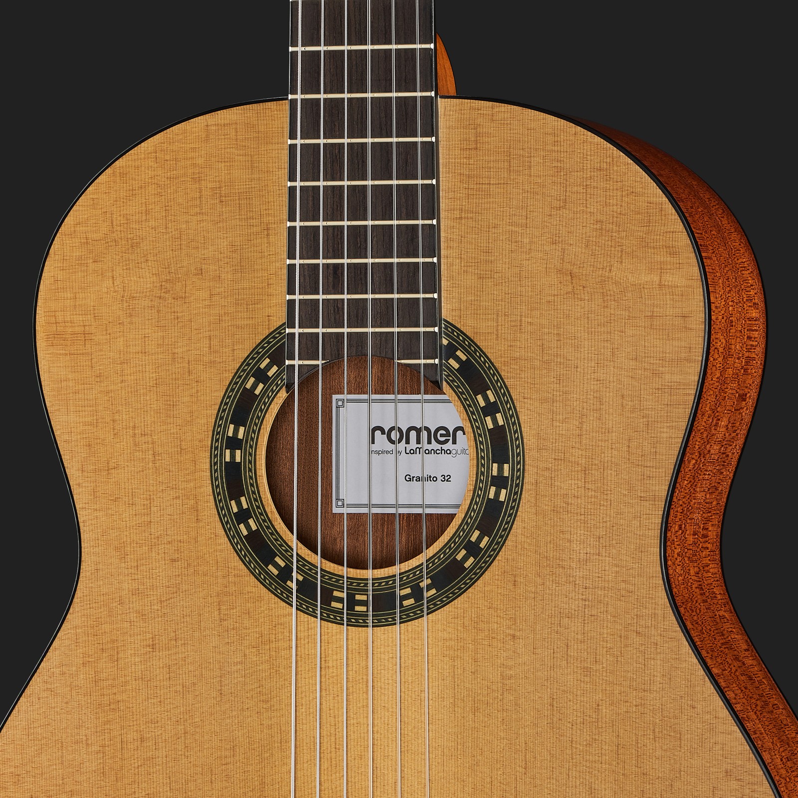 Decke der La Mancha Romero Granito 32-N Konzertgitarre