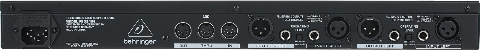 Rückansicht des Behringer FBQ 2496 Feedback Destroyer Pro