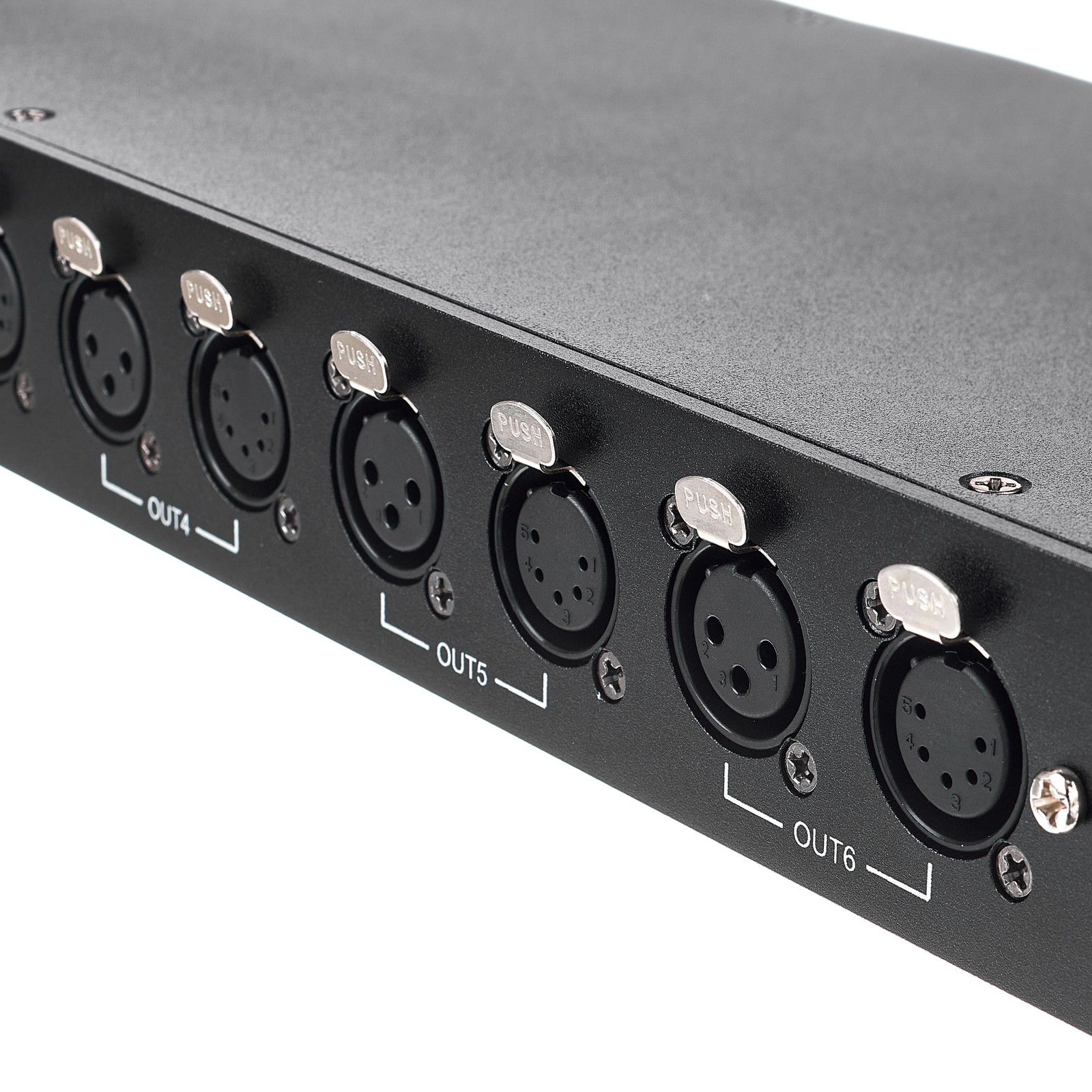 XLR-Anschlüsse am Stairville DMX Splitter 8 USB 3 pin