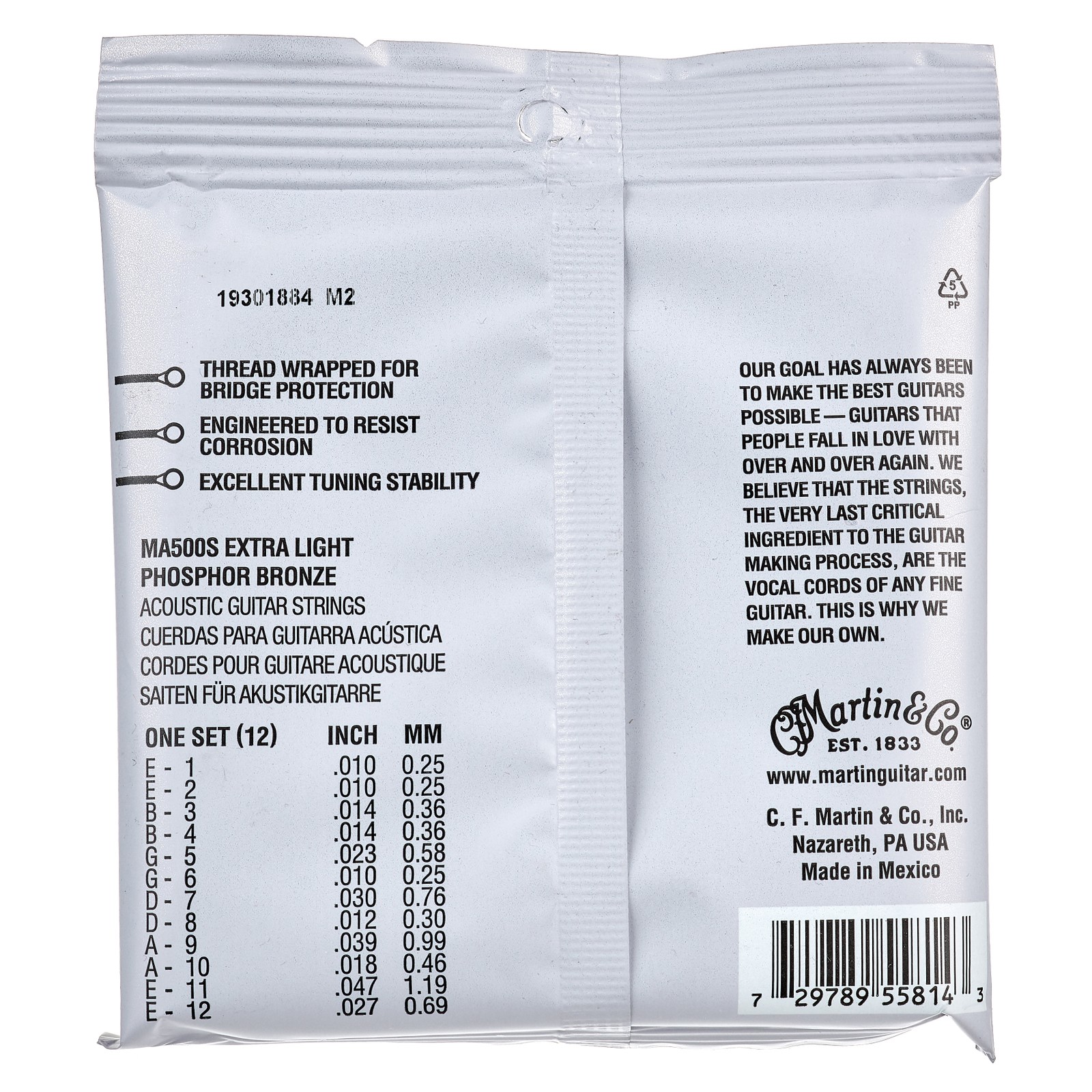 Martin Guitars MA-500S Authentic Acoustic Set Verpackung