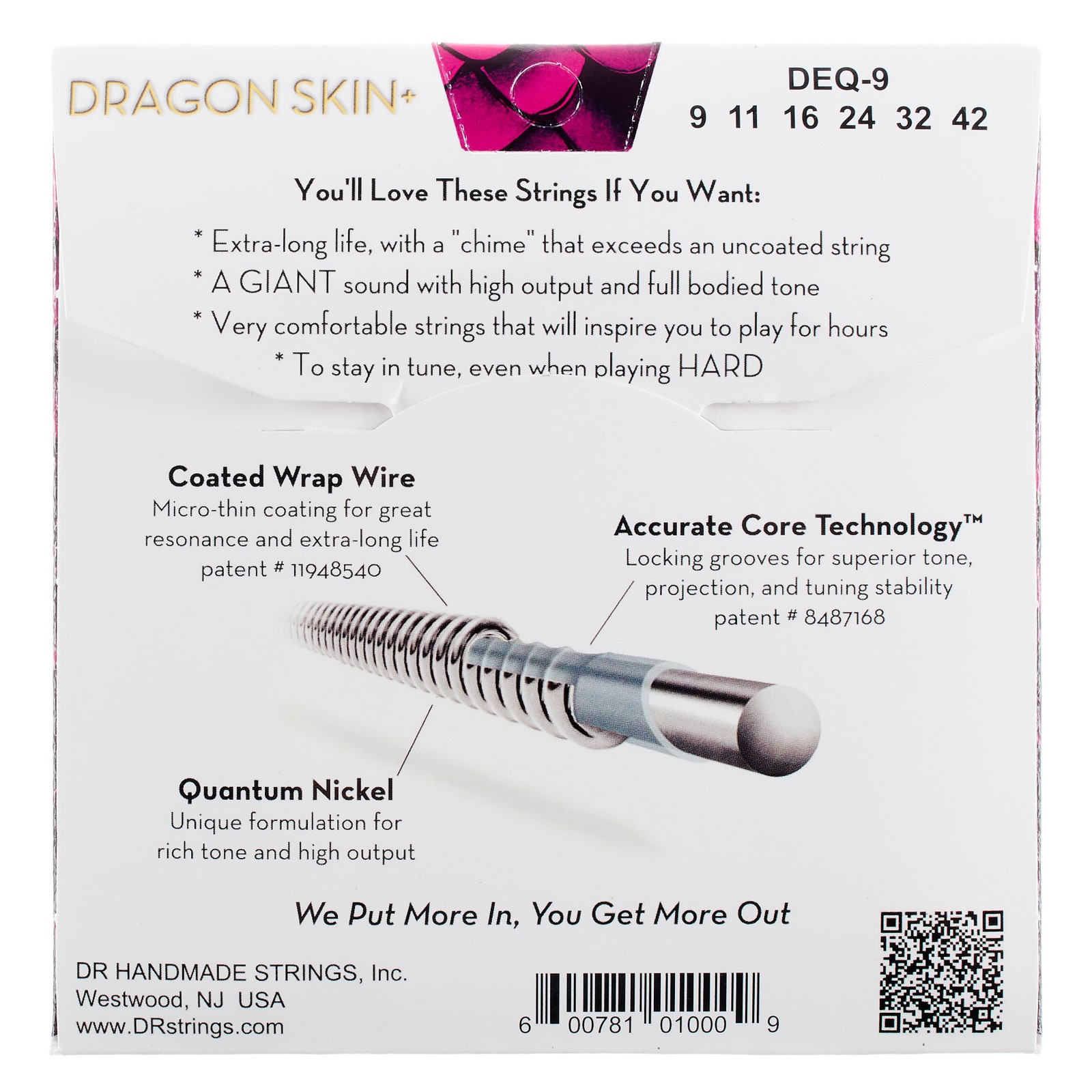 Verpackung der DR Strings Dragon Skin+ DEQ-9 Coated