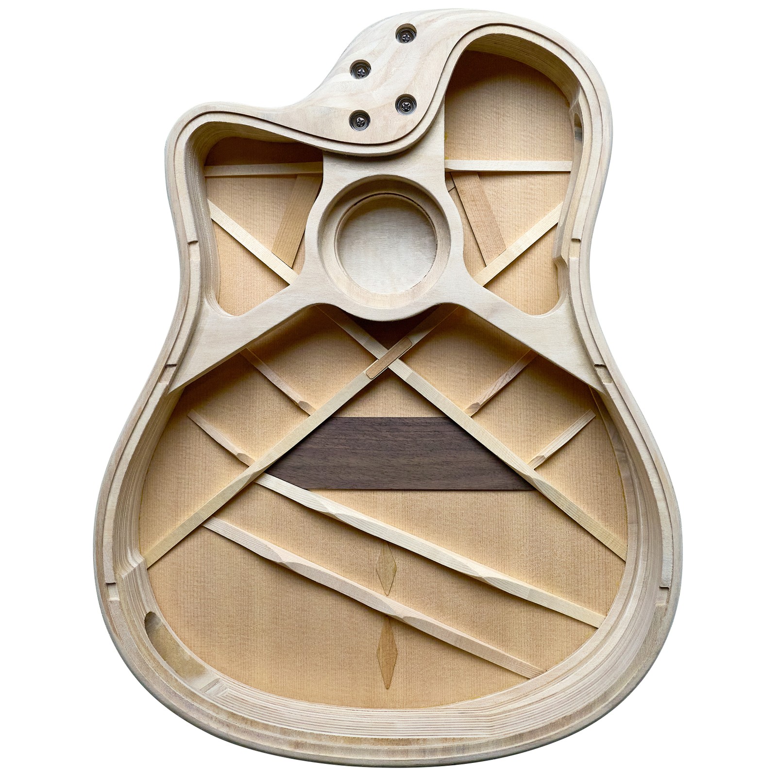 Innenleben der L.R.Baggs AEG 1 E-Acoustic Torrefied Westerngitarre