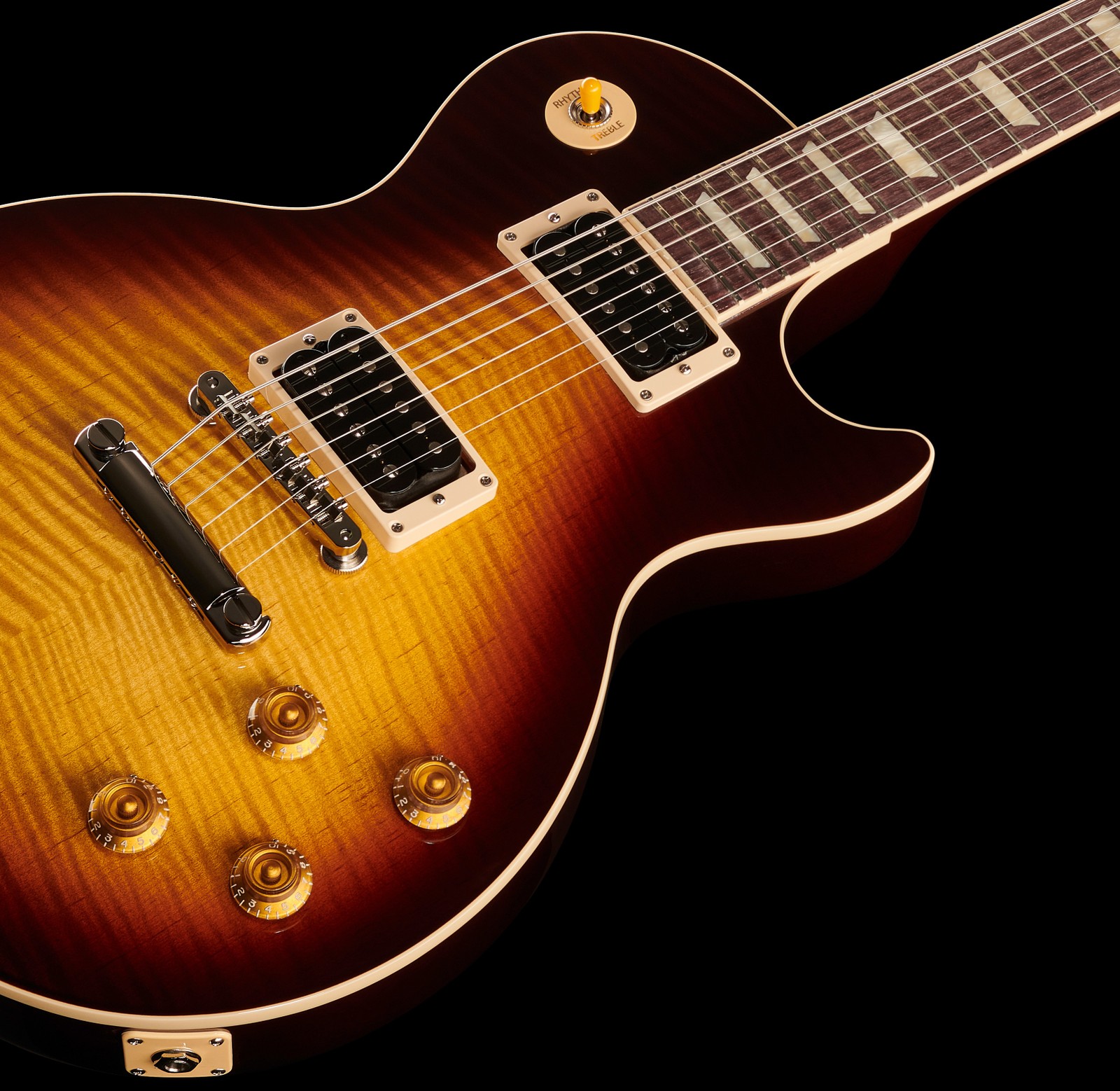 Riegelahorn Decke auf der Gibson Les Paul Slash Standard im November Burst Finish