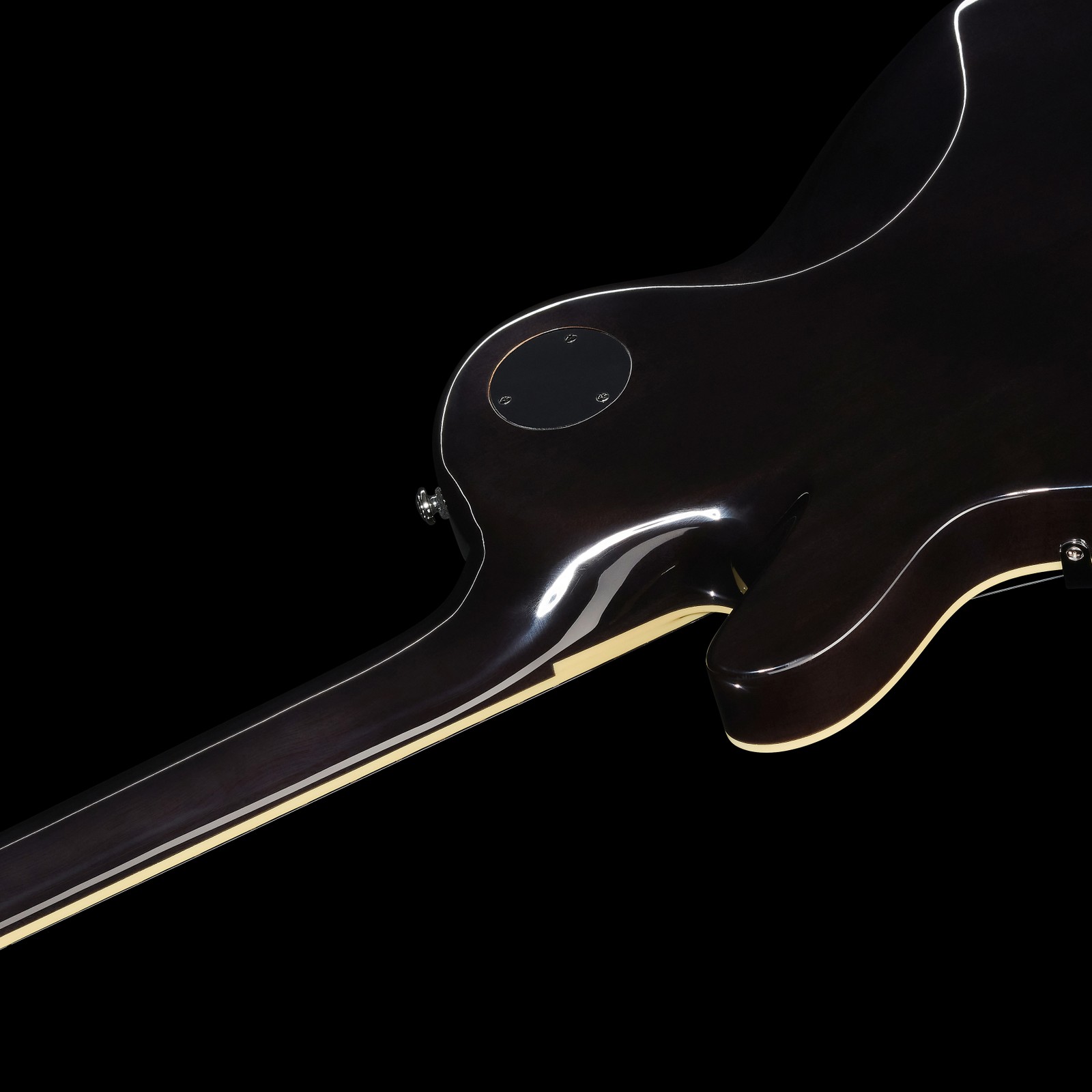 Abgerundeter Halsfuß der Hagstrom Super Swede Dark Storm