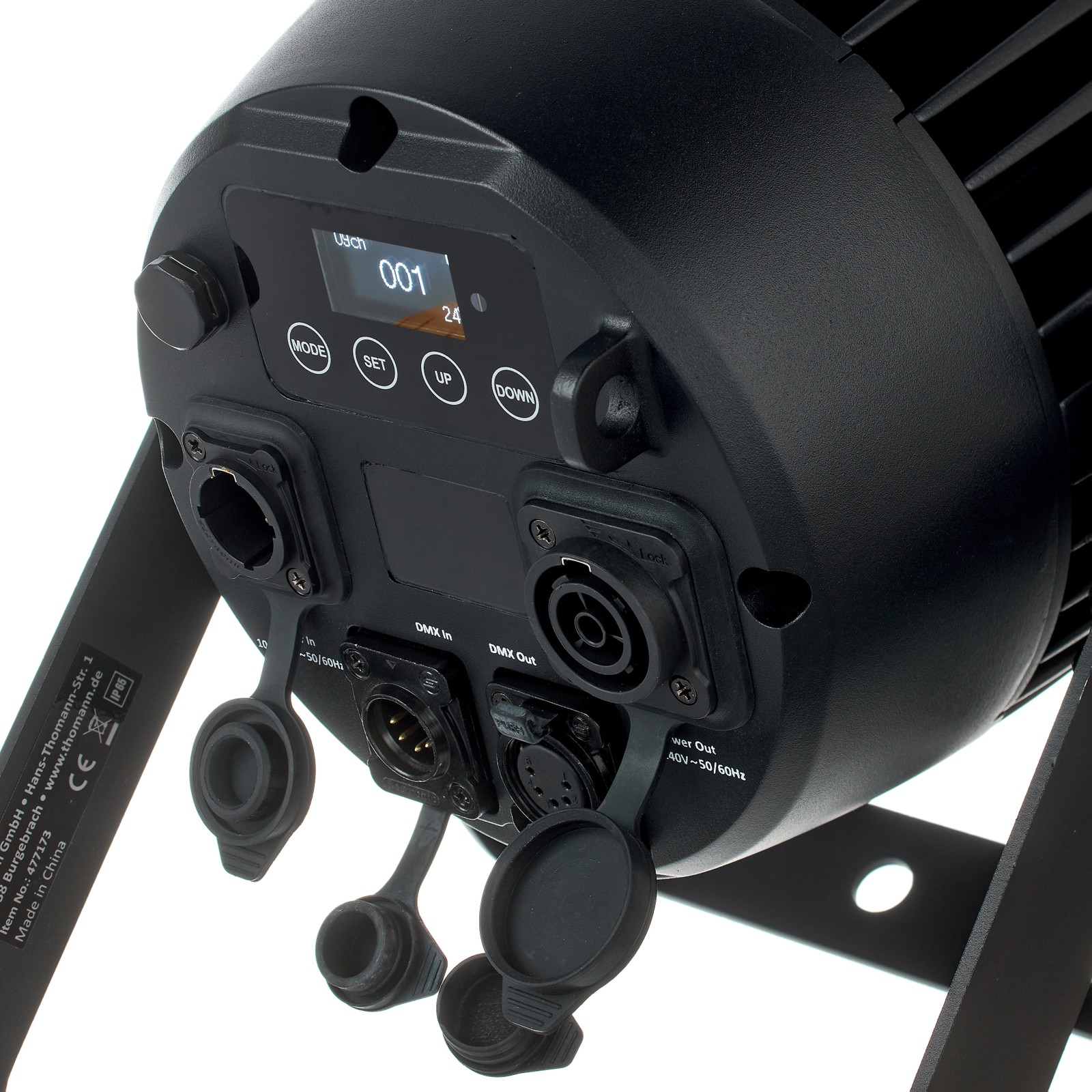 Anschlüsse auf der Rückseite des Ignition WAL-L710 Par W-DMX