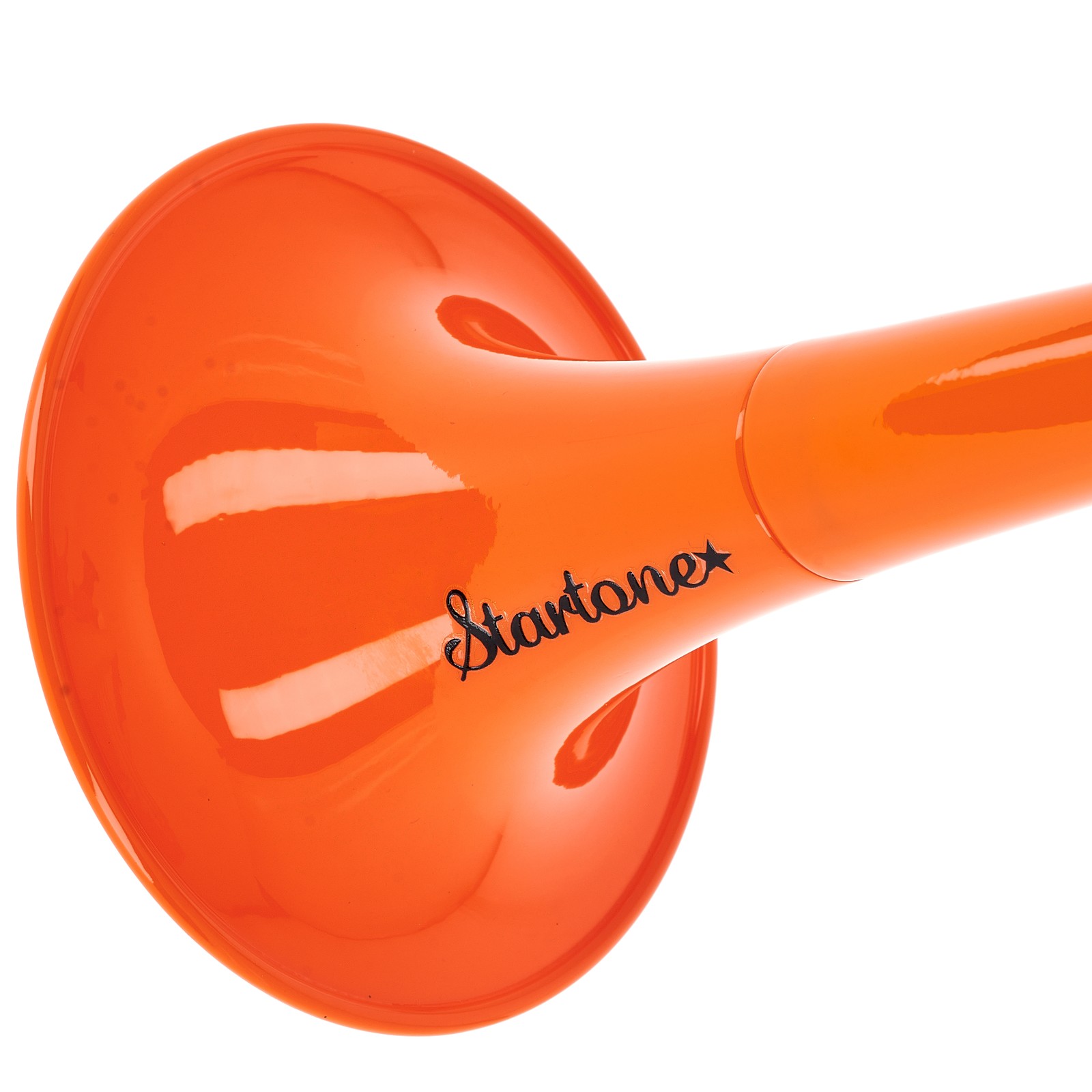 Startone Logo an der orangenen PTR-20 Bb-Trompete
