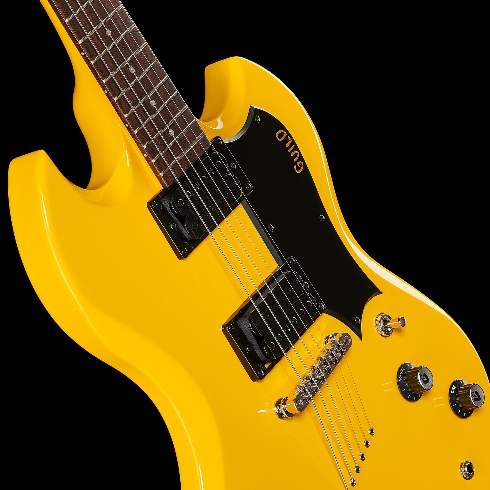  Guild Polara Voltage Yellow Mahagoni Korpus und Humbucker Tonabnehmer