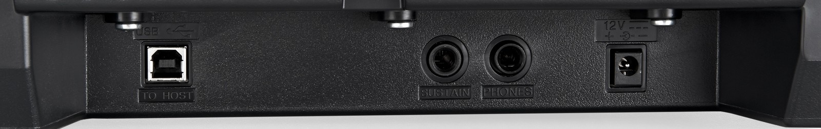 Connections at the back of the Yamaha P-45 B