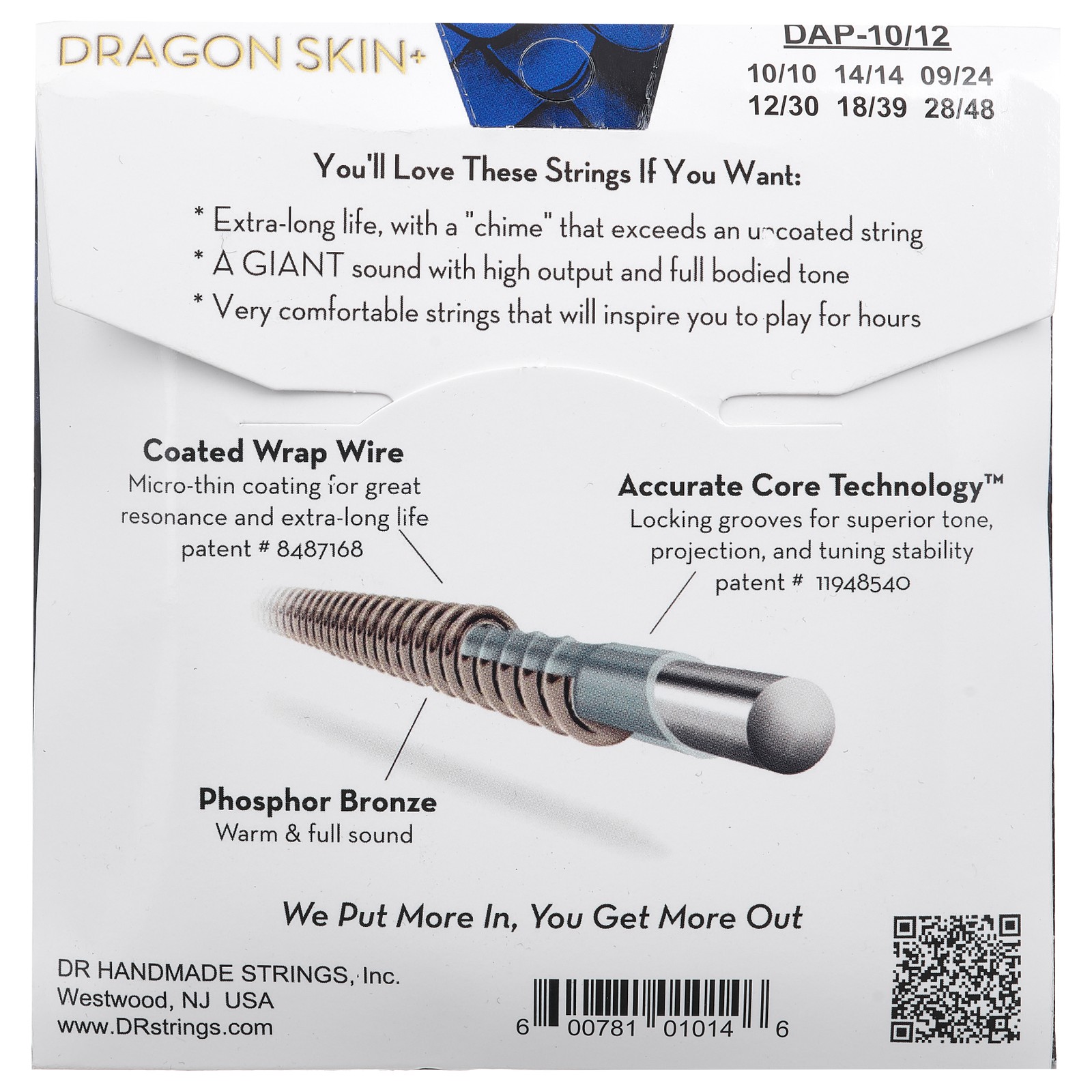 Verpackung der DR Strings Dragon Skin+ DAP-10/12 Coated
