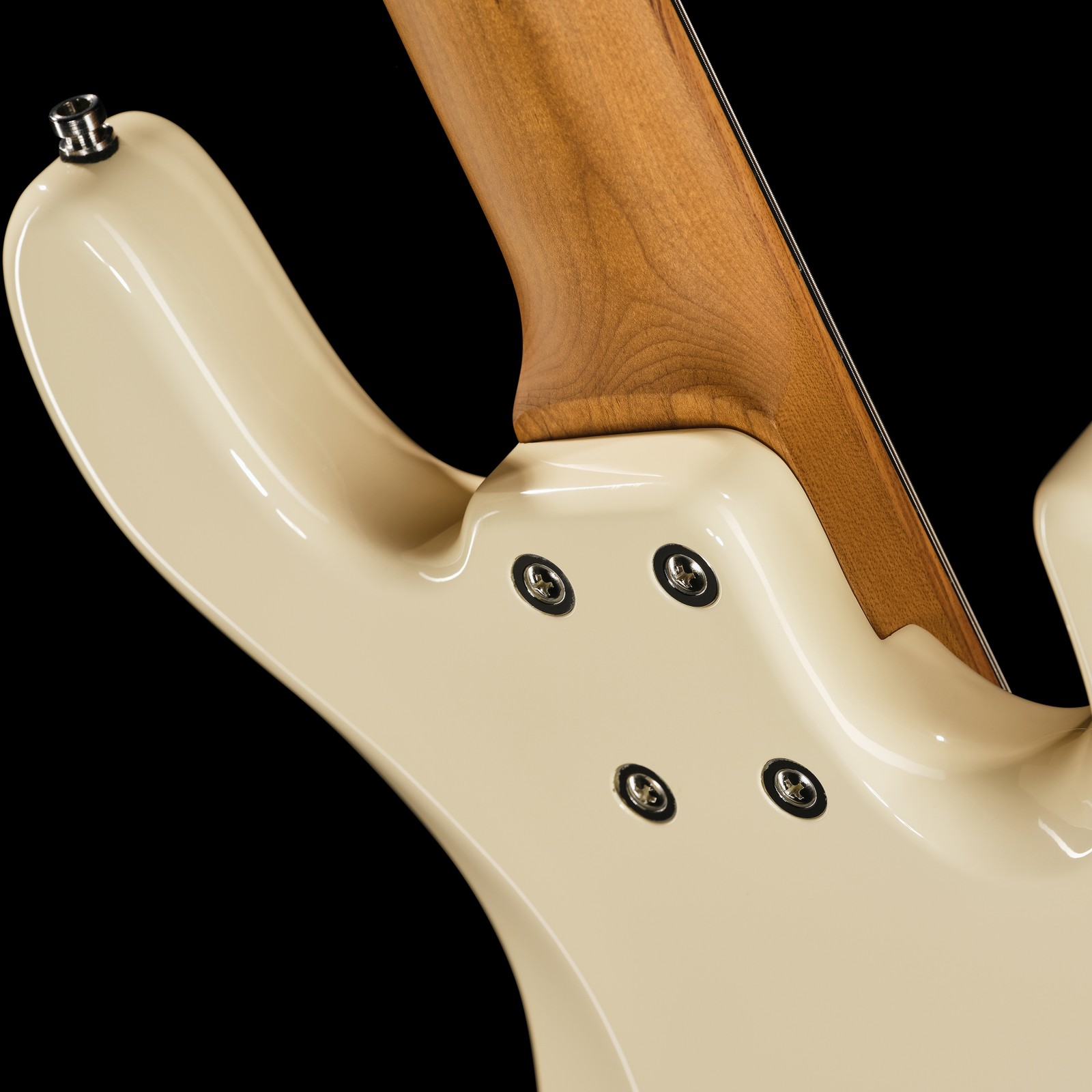 Neck joint, Sadowsky MetroExp21 Vintage MJ5 Morado Left-Handed White, five-string bass