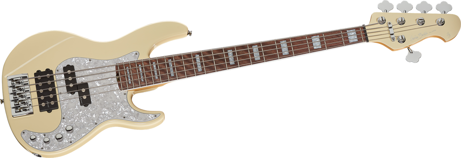 Fünfsaitiger E-Bass Harley Benton Enhanced MP-5EB Creme von vorne
