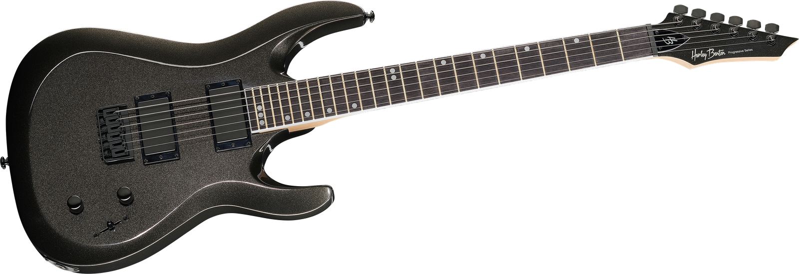 Frontansicht E-Gitarre Harley Benton R-446 Graphite Metallic