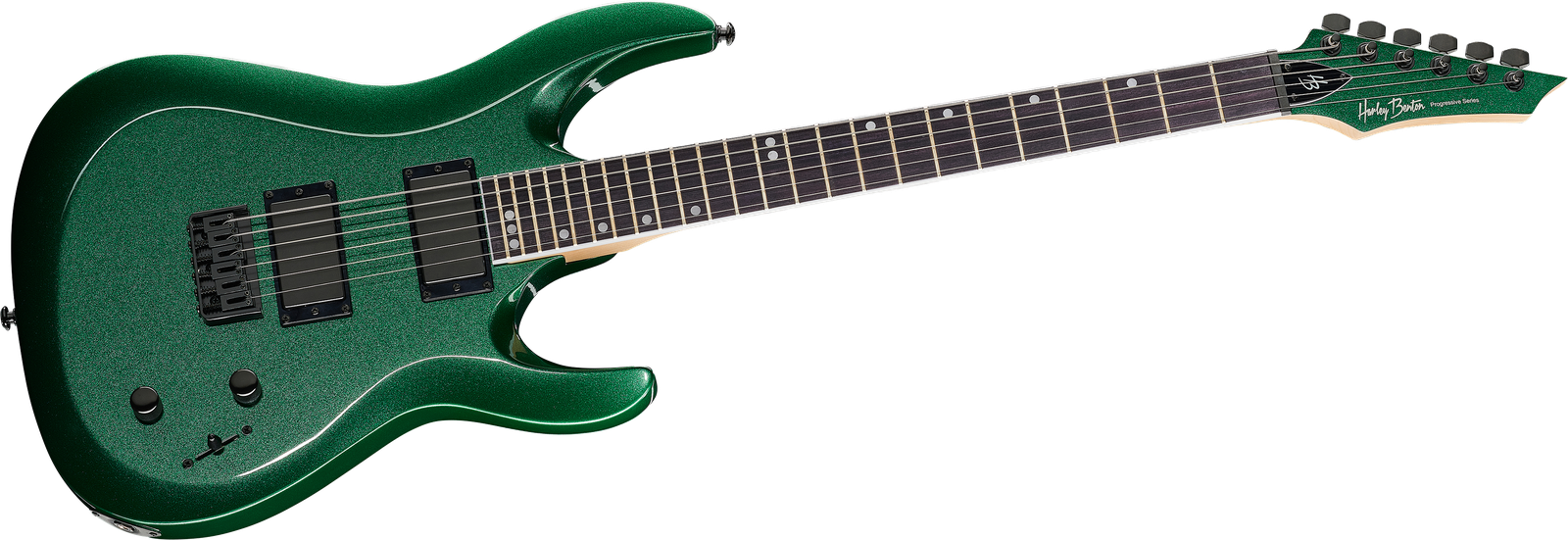 Frontansicht E-Gitarre Harley Benton R-446 Green Metallic