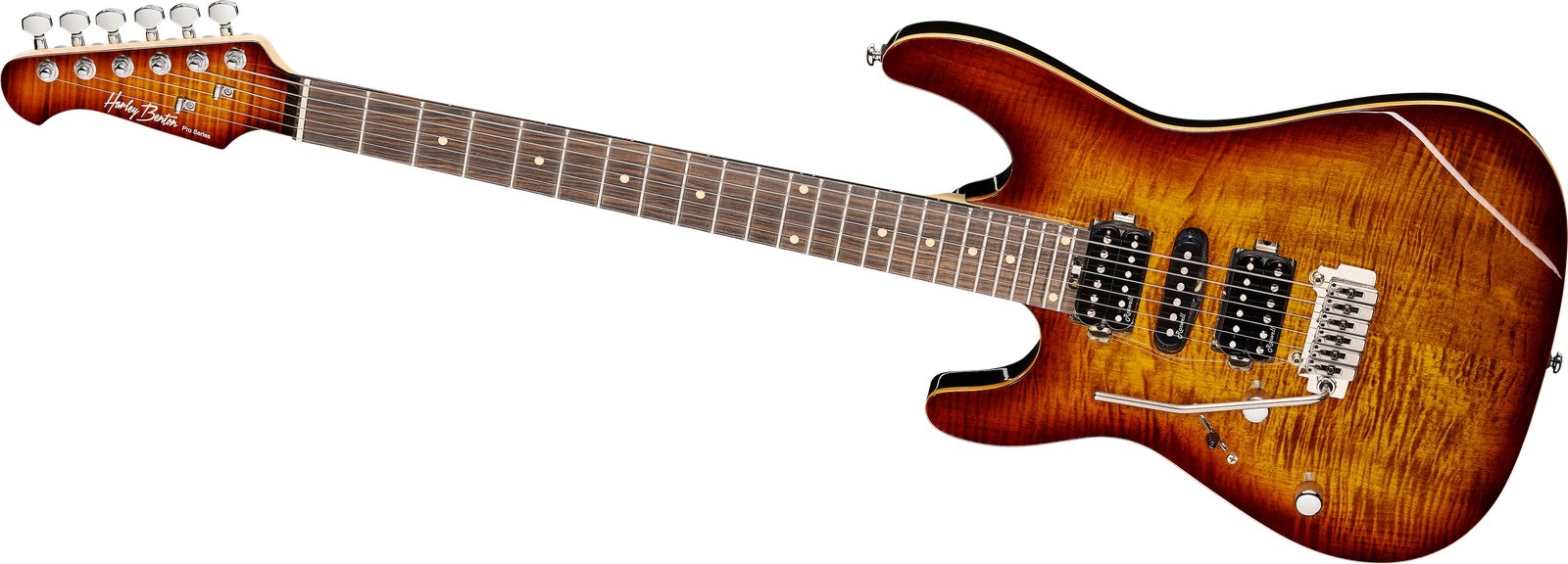Linkshänder E-Gitarre Harley Benton Fusion-III LH HSH EB FBB von vorne