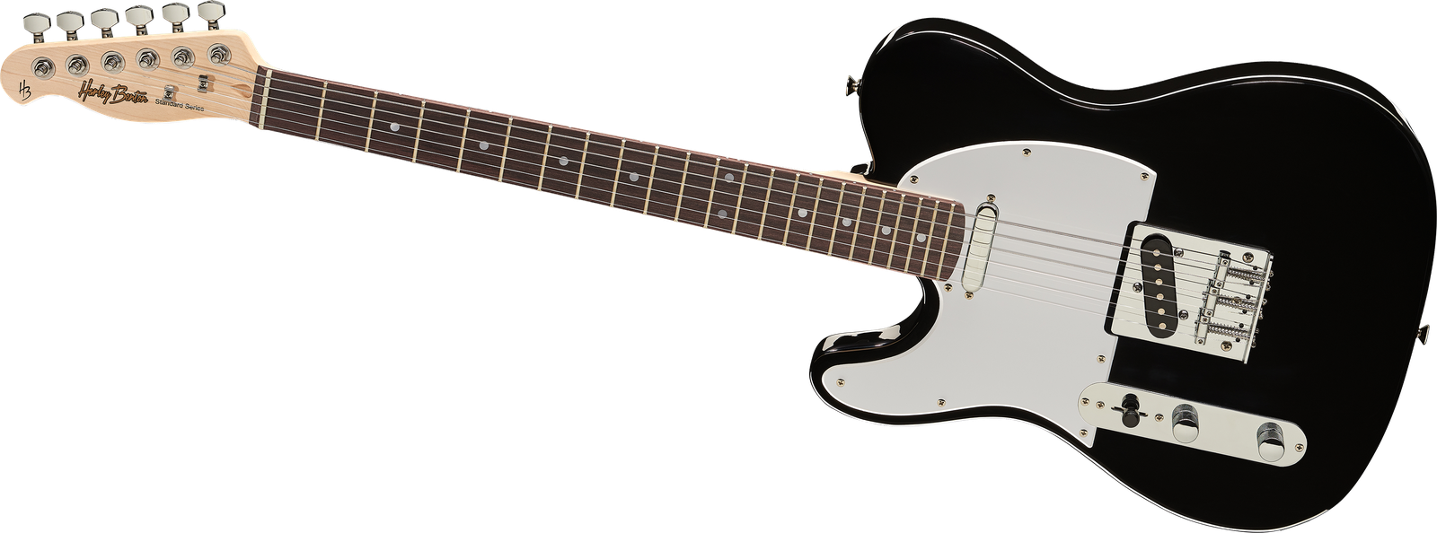 Frontansicht E-Gitarre Harley Benton TE-20 BK LH Standard Series