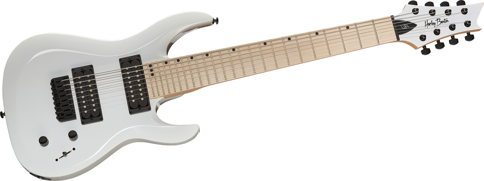 8-Saiter E-Gitarre Harley Benton R-458MN WH von vorne