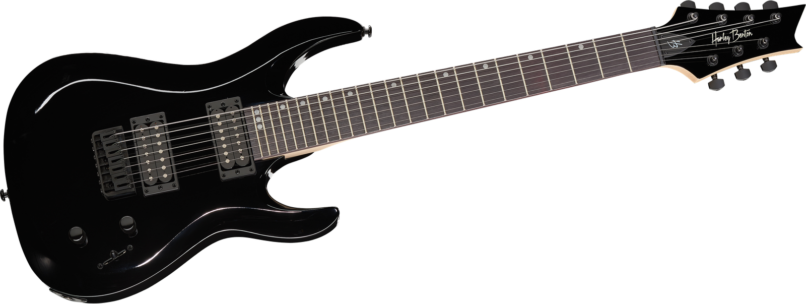 Frontansicht Harley Benton R-457BK Progressive Series 7-saiter E-Gitarre