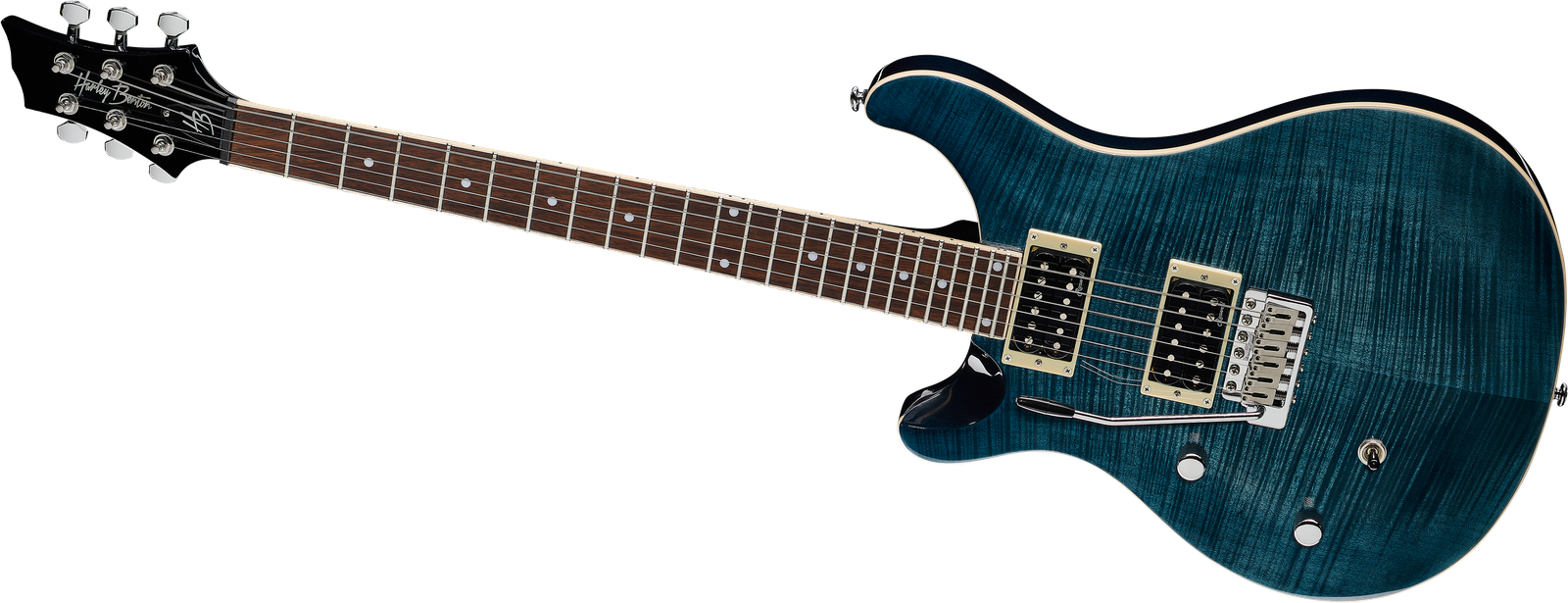 Linkshänder E-Gitarre Harley Benton CST-24T LH Ocean Flame von vorne