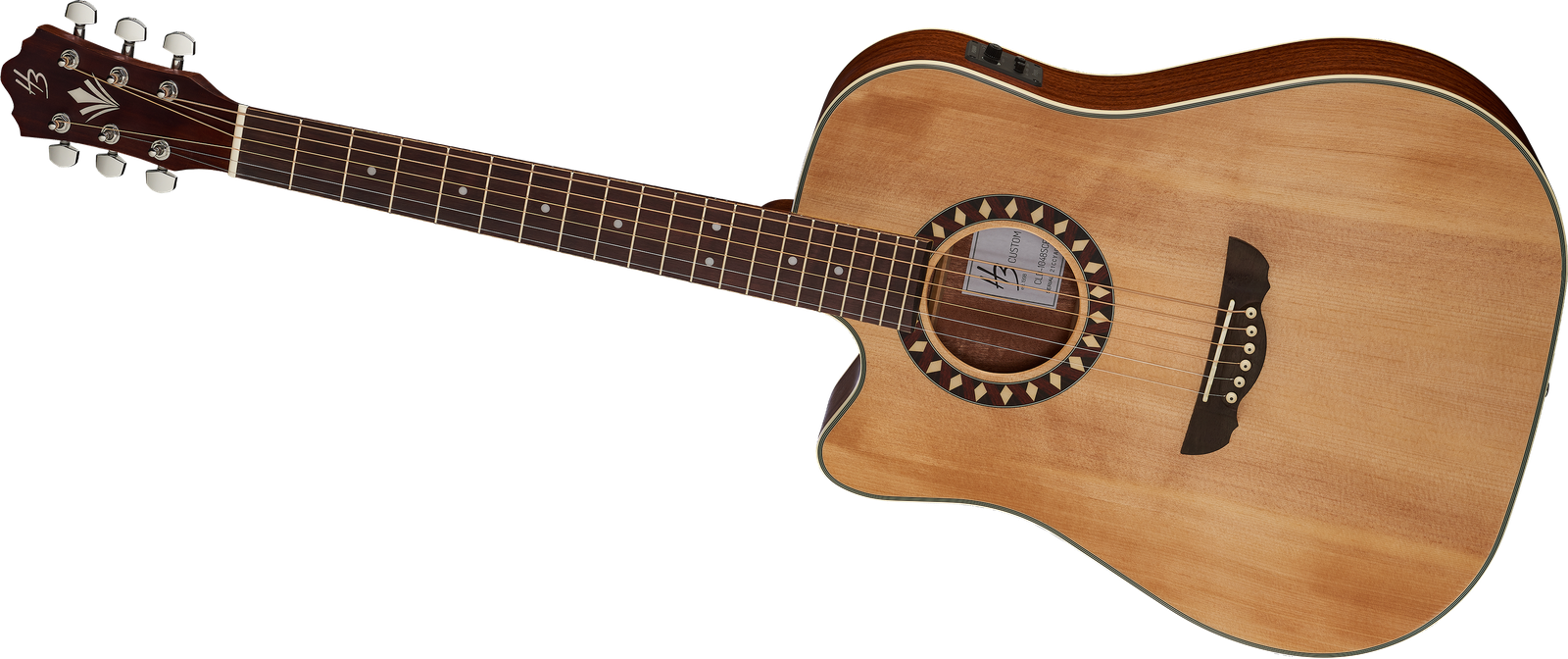 Linkshänder Westerngitarre mit breitem Griffbrett Harley Benton HB Custom Line CLD-1048SCE-LH