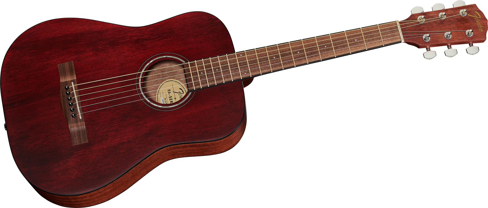 Kleine Westerngitarre Fender FA-15 3/4 WN Red von vorne