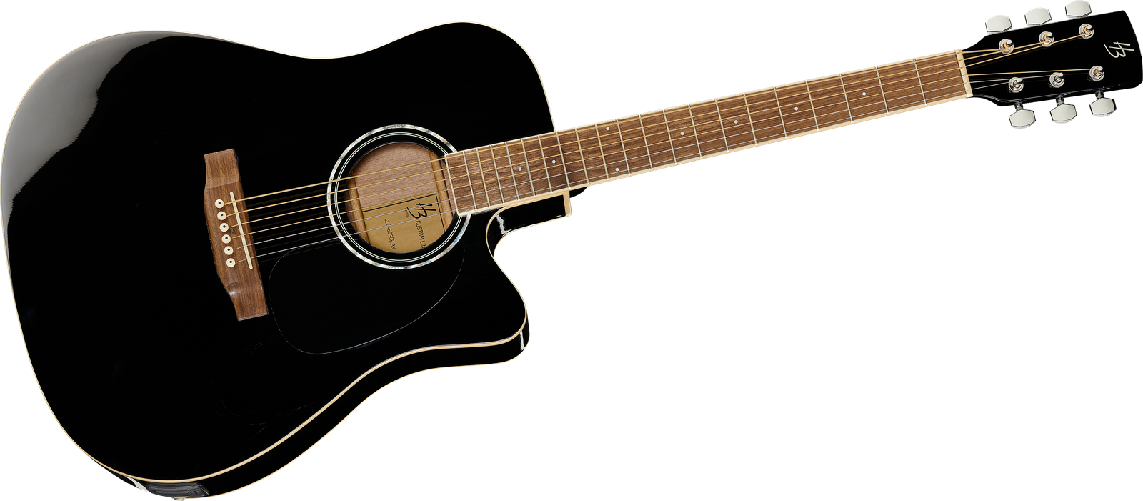 Harley Benton CLD-60SCE BK Custom Line Westerngitarre mit Tonabnehmer