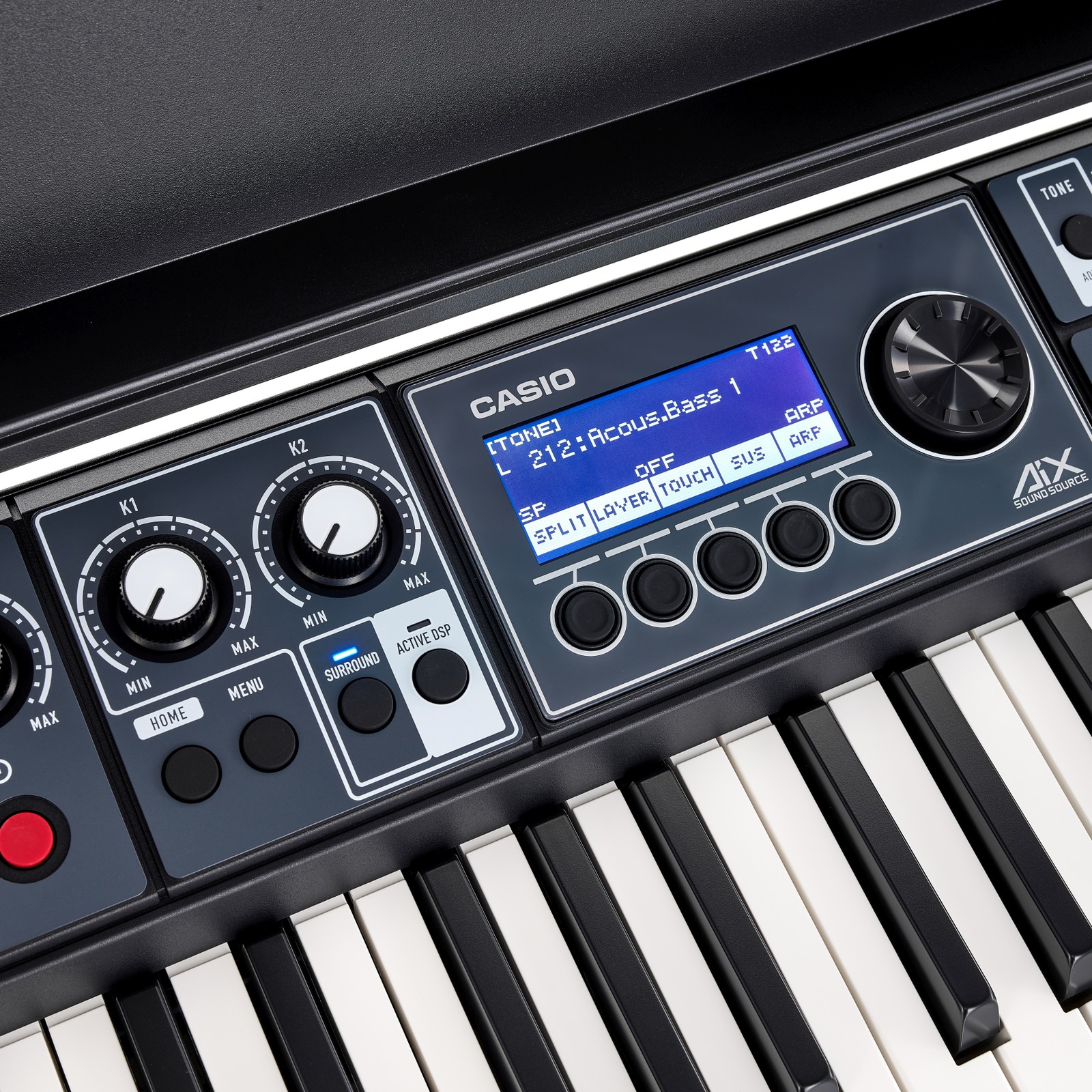 Bildschirm und Tasten auf dem Casio CT-S500 Keyboard