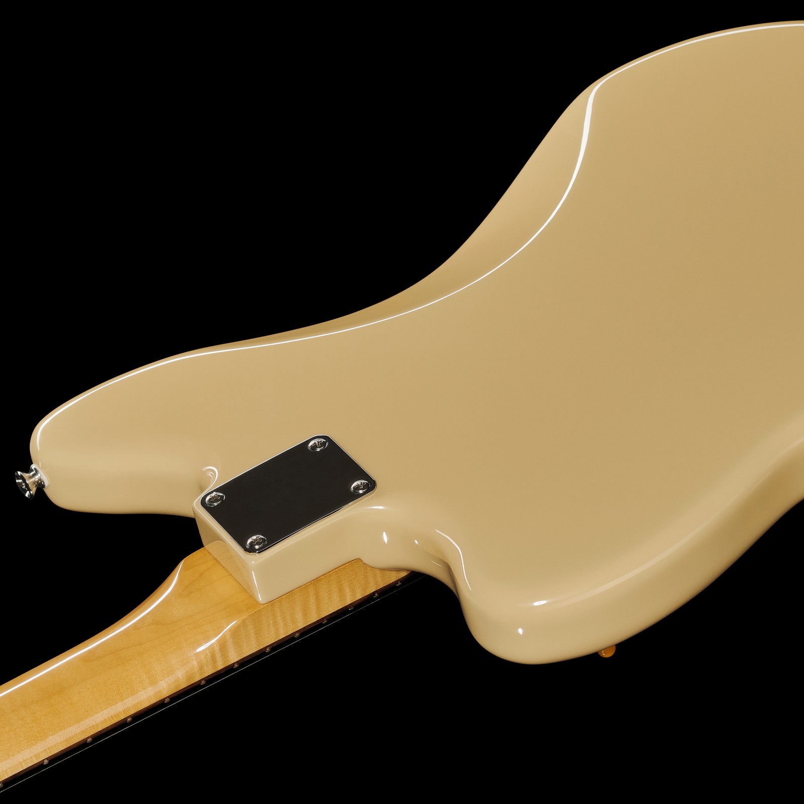 Rückseite der Fender Vintera II 50s Jazzmaster DS mit verschraubtem Hals