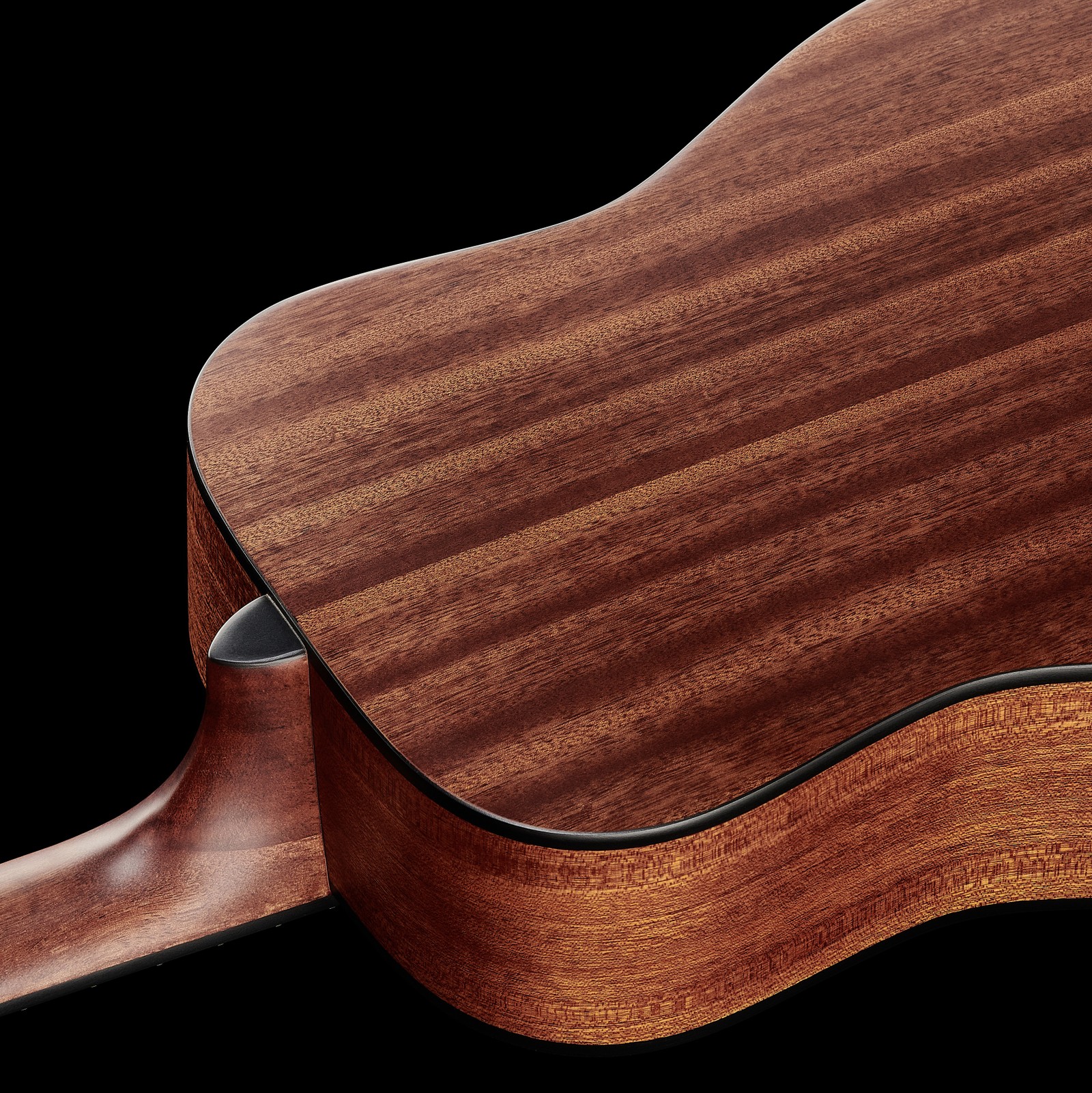 Sapele Mahagoni Korpus der Fender FA-15 3/4 WN Red von hinten