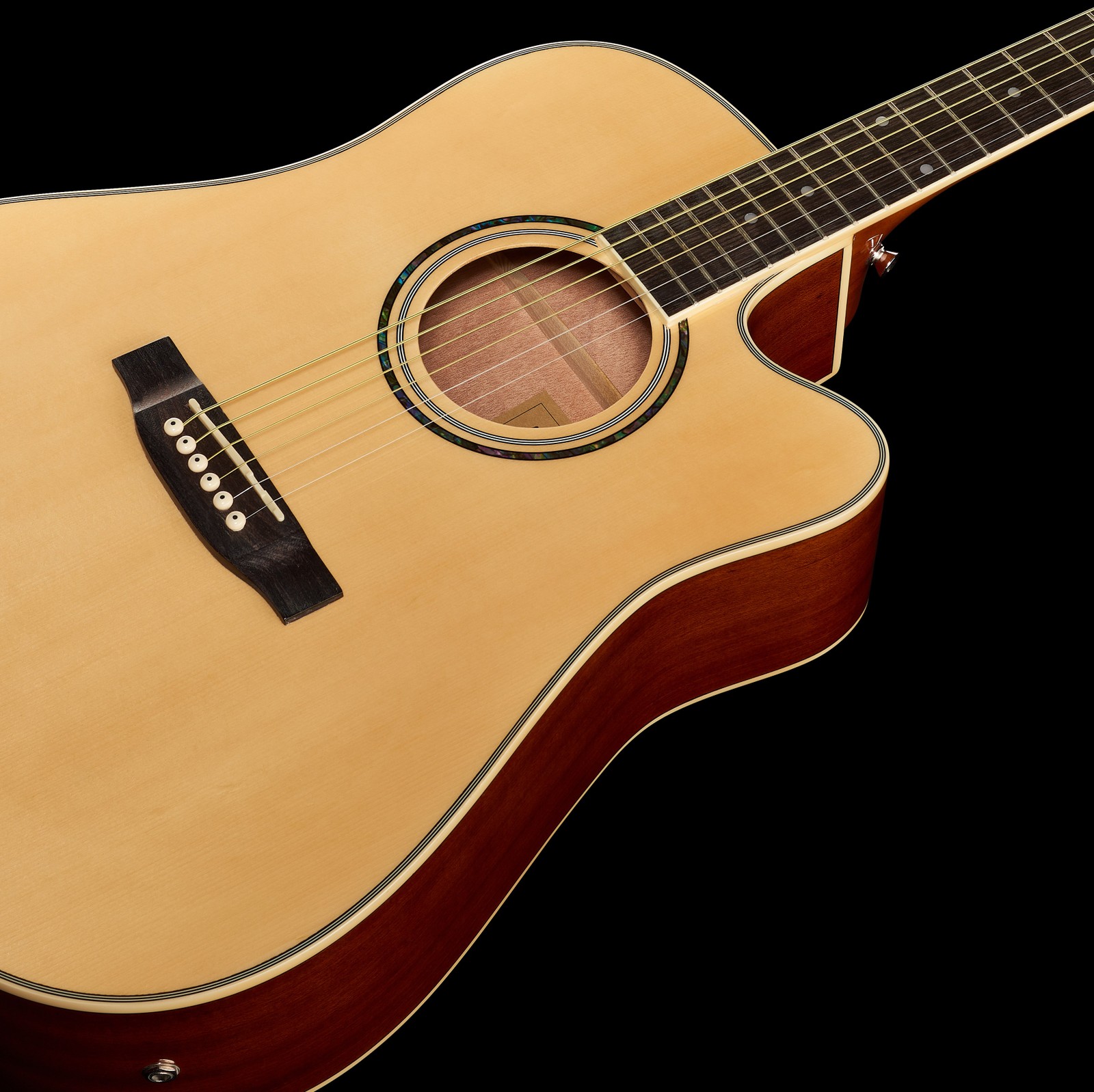 Body of the Harley Benton D-120CE NT Acoustic Guitar with Pickup